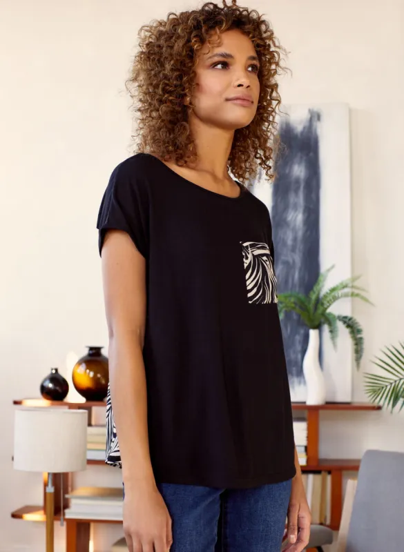 Zebra Print Detail Tee sold by Melanie Lyne