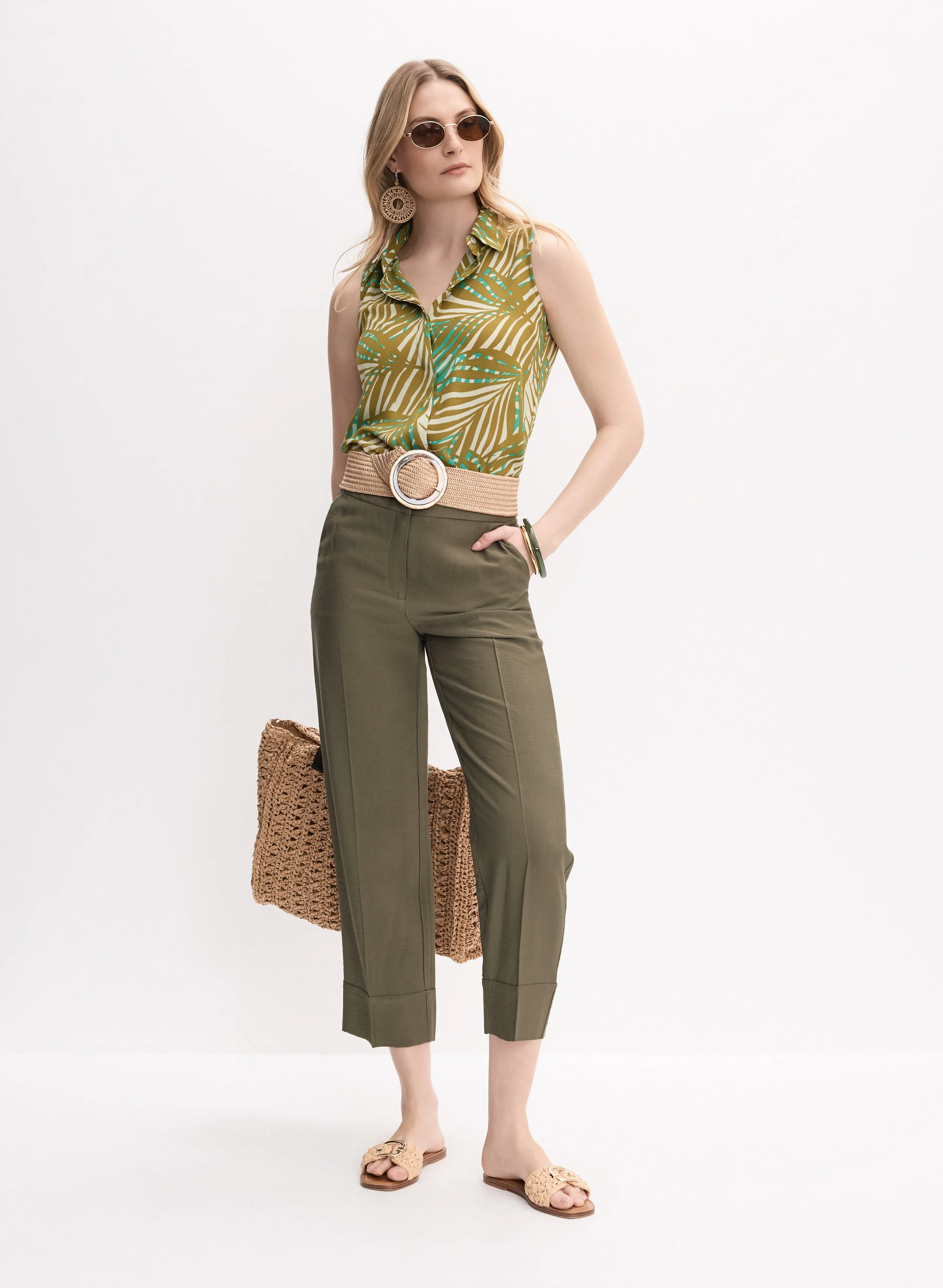 Palm Print Sleeveless Blouse sold by Melanie Lyne product image thumbnail 2