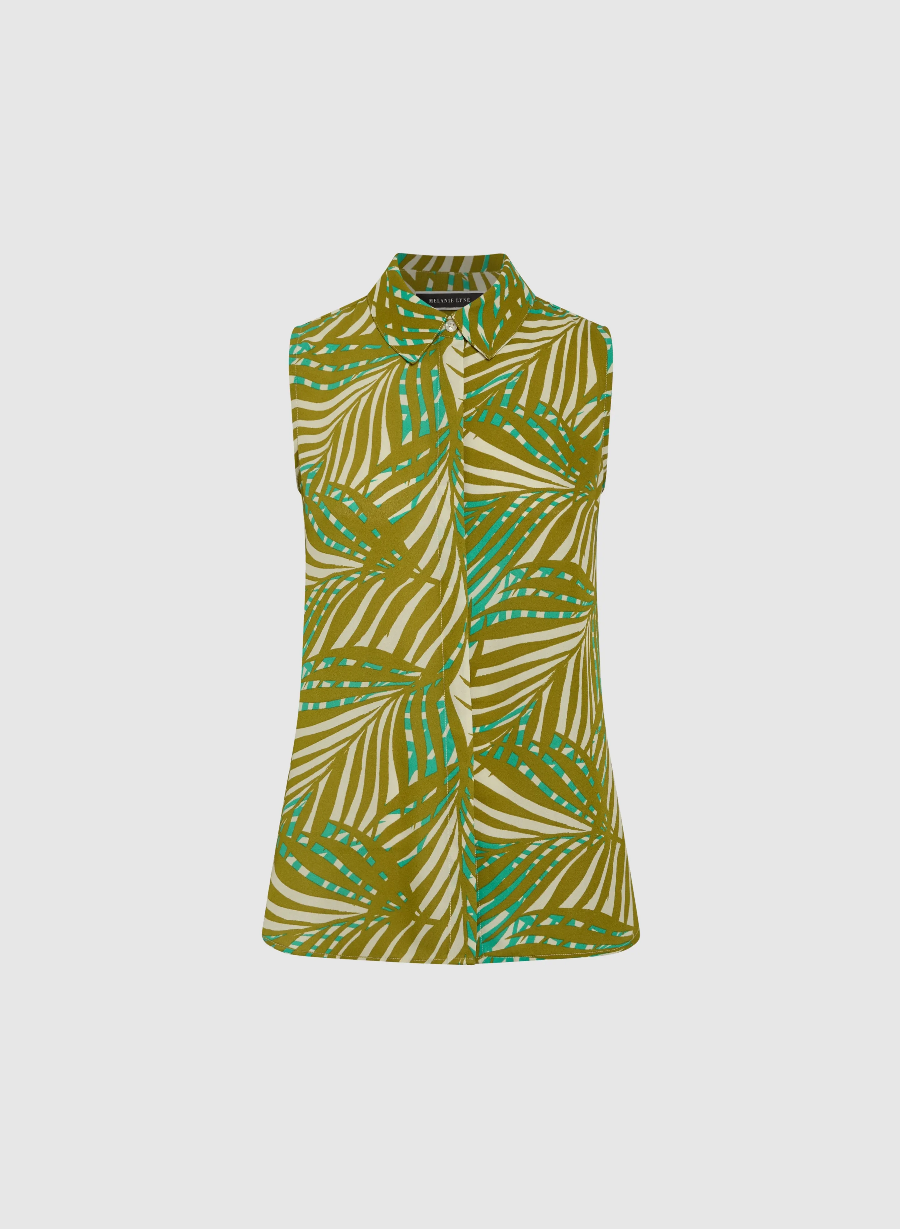 Palm Print Sleeveless Blouse sold by Melanie Lyne product image thumbnail 5