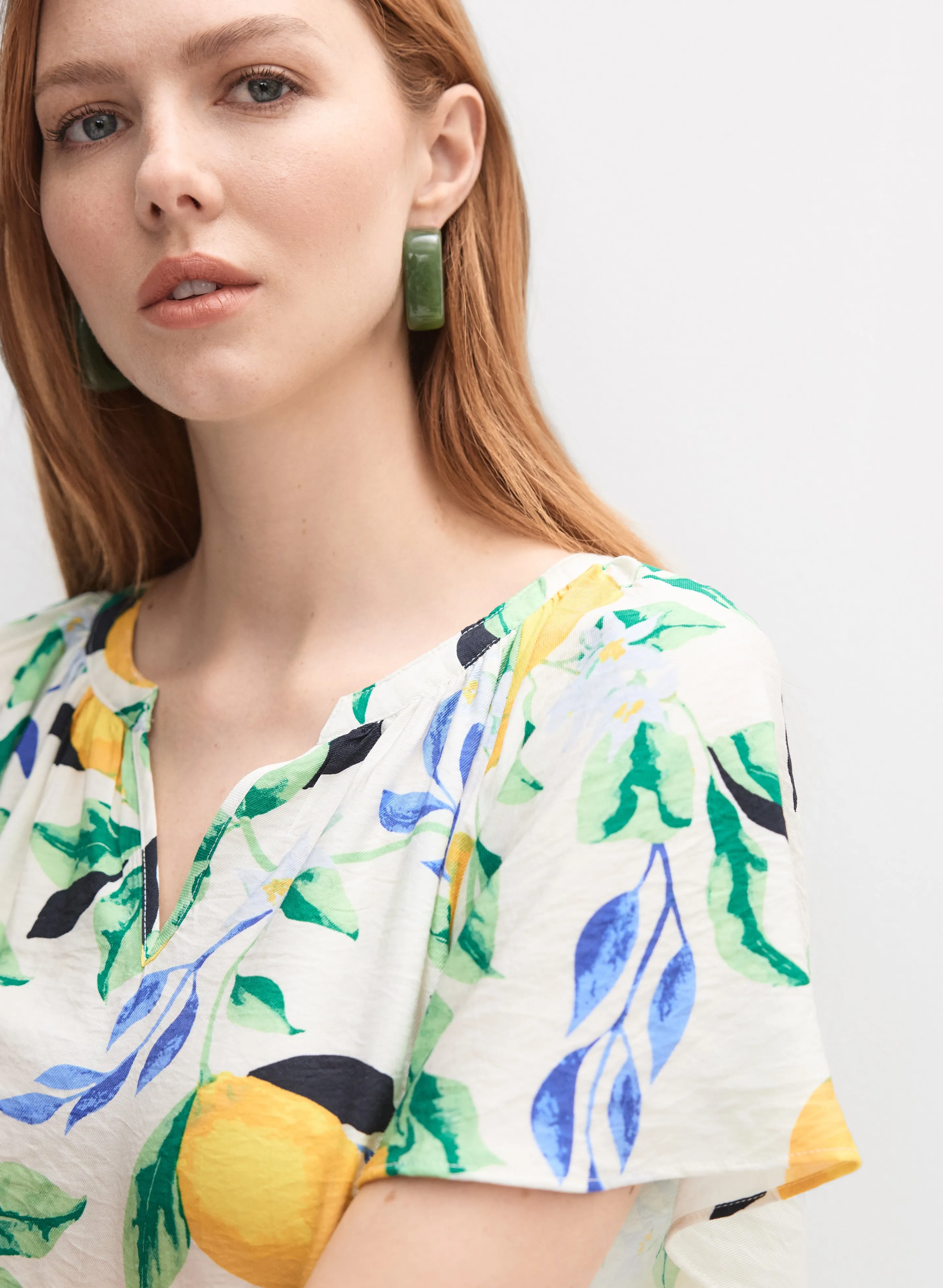 Lemon Flutter Sleeve Blouse sold by Melanie Lyne product image thumbnail 4