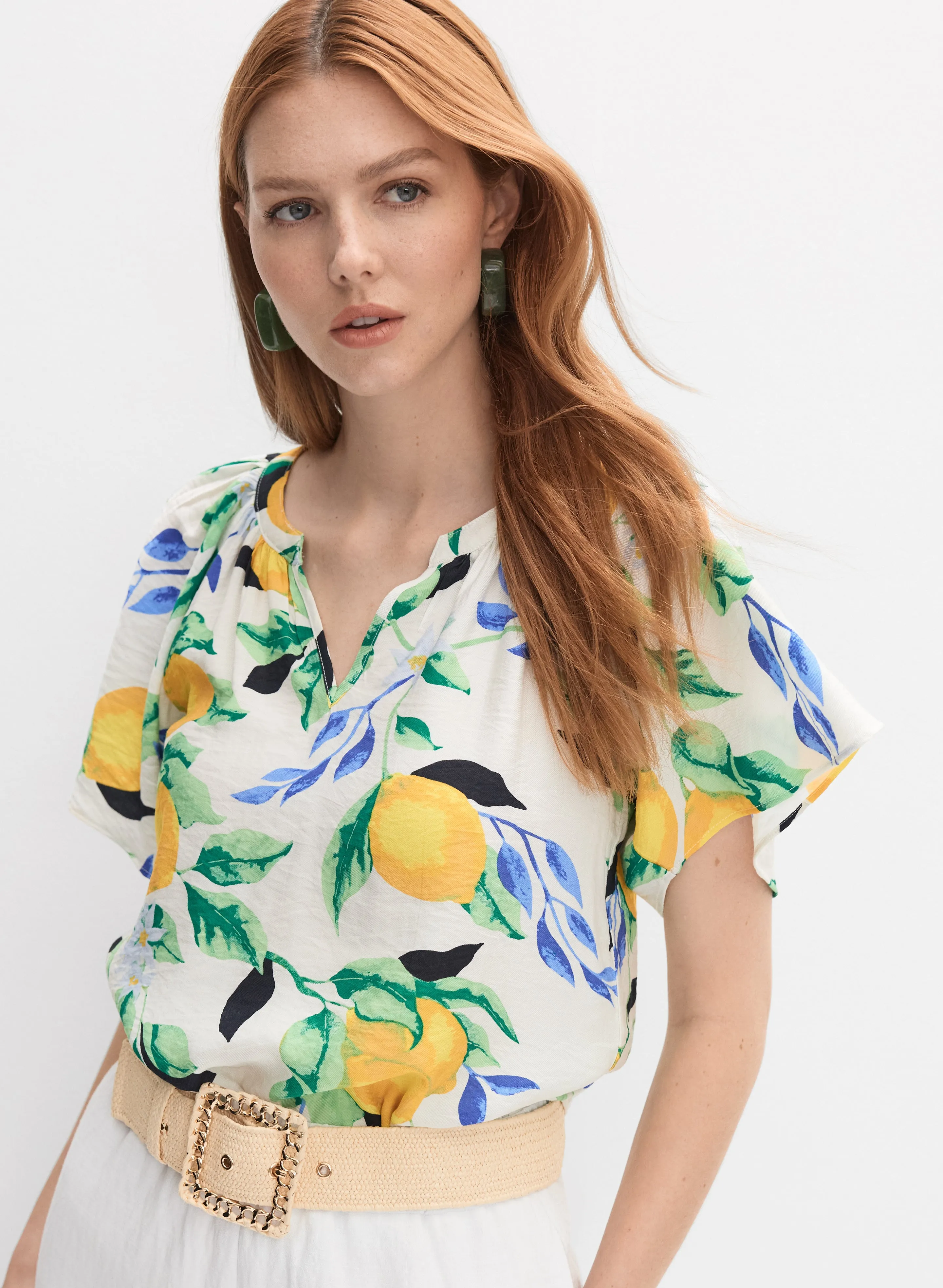 Lemon Flutter Sleeve Blouse sold by Melanie Lyne