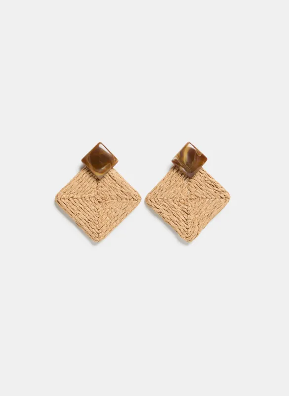 Raffia Button Earrings sold by Melanie Lyne