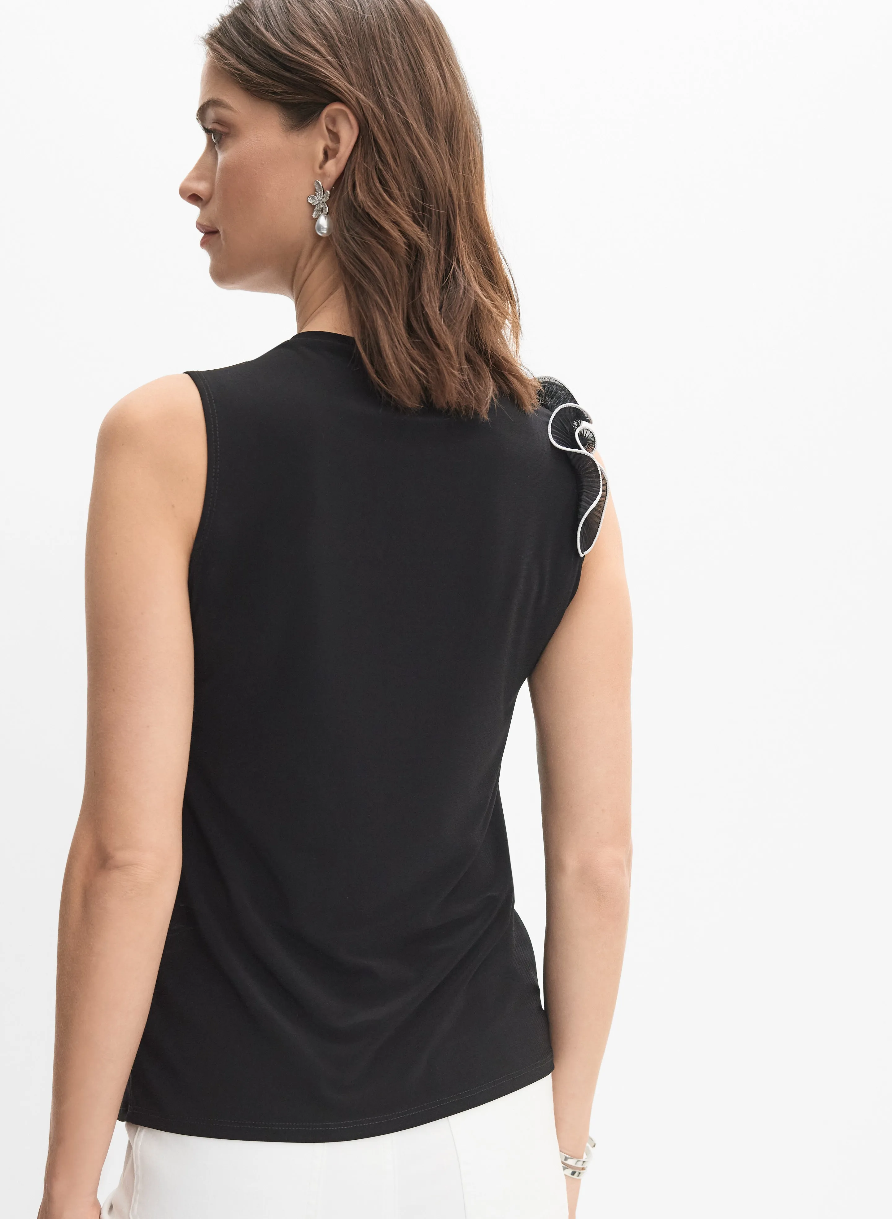 Joseph Ribkoff - Asymmetric Spiral Flounce Top sold by Melanie Lyne product image thumbnail 4