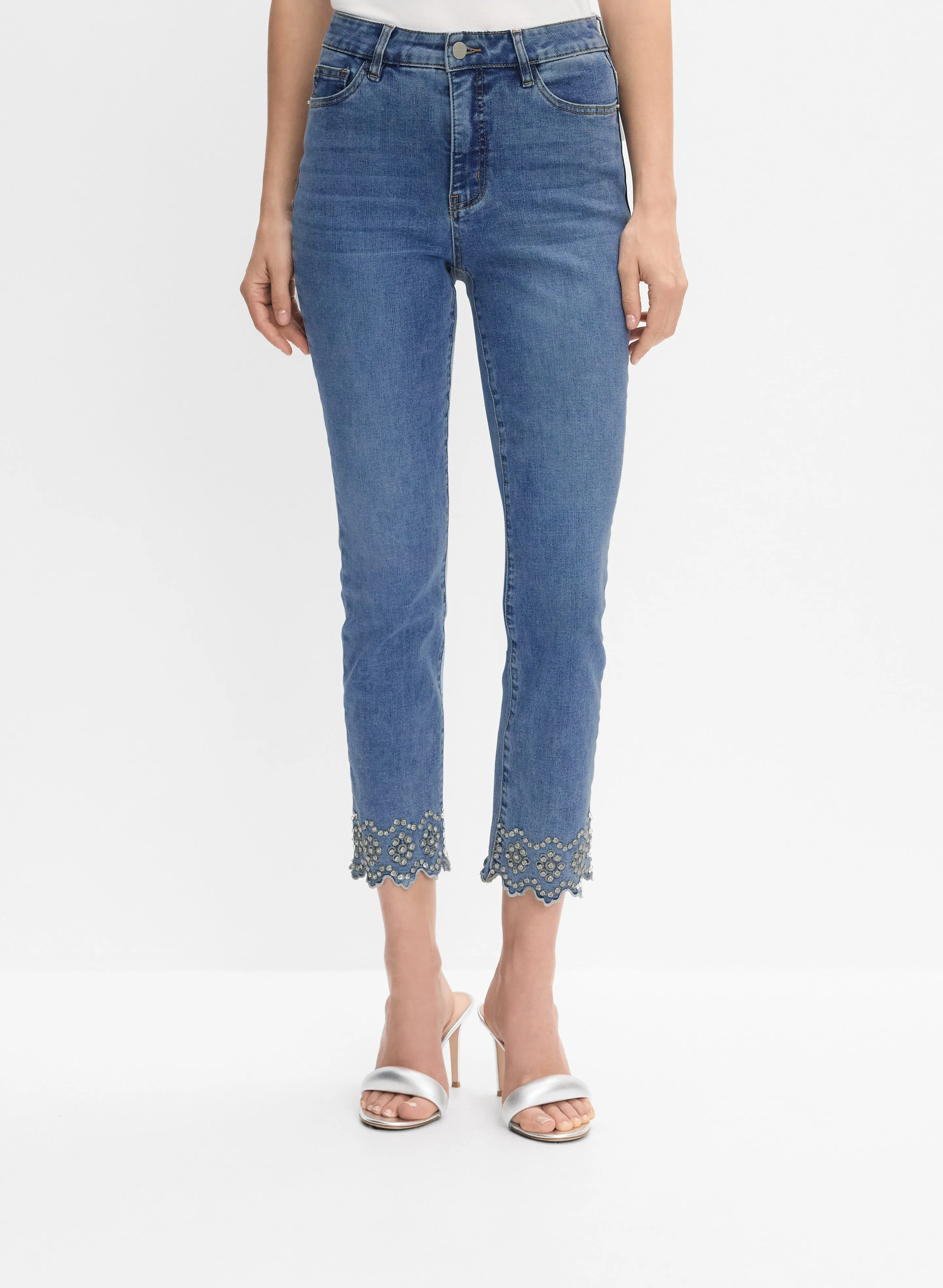 Embellished Hem Straight-Leg Jeans sold by Melanie Lyne