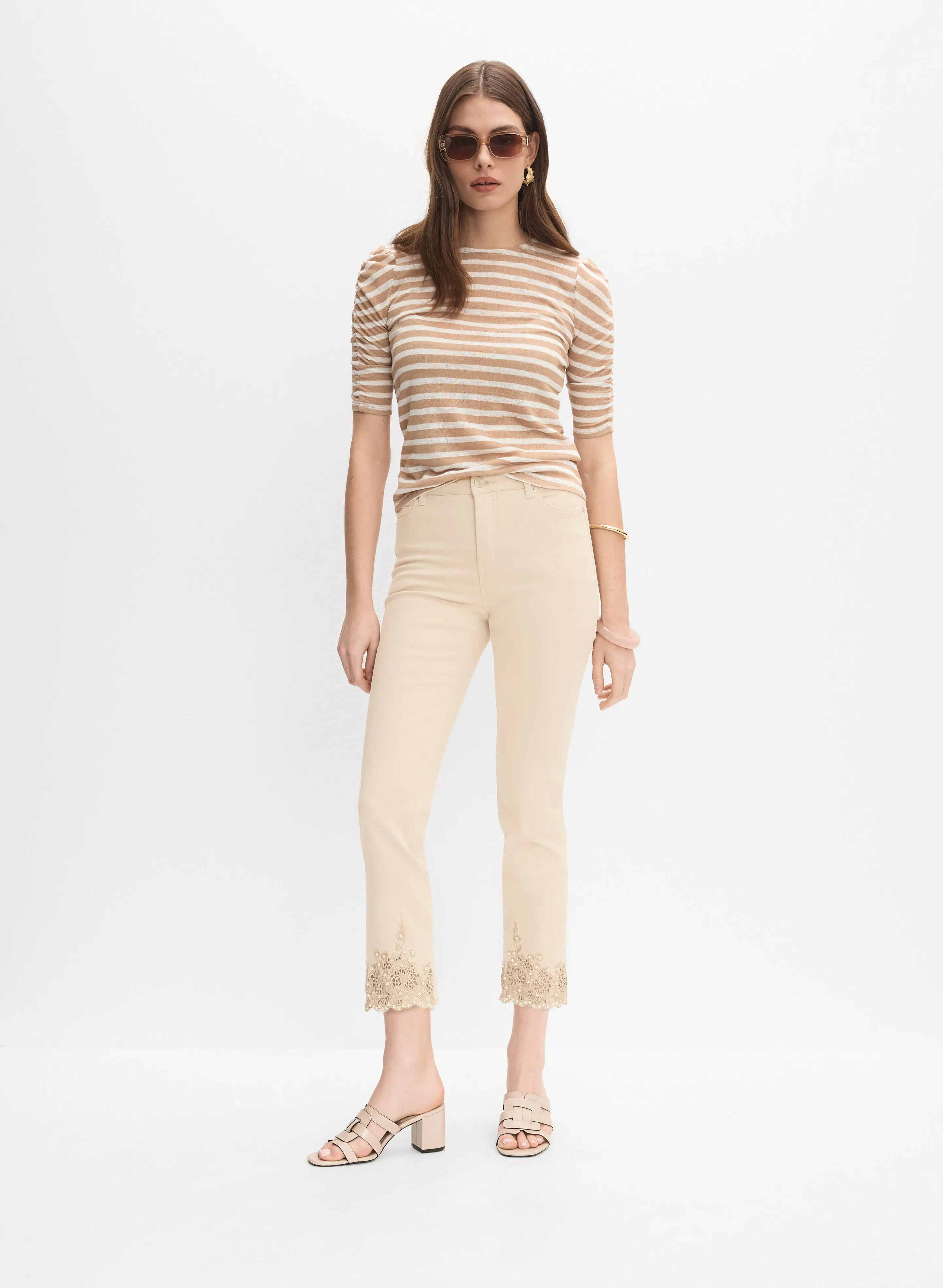 Pearl Embellished Denim Capris sold by Melanie Lyne product image thumbnail 3