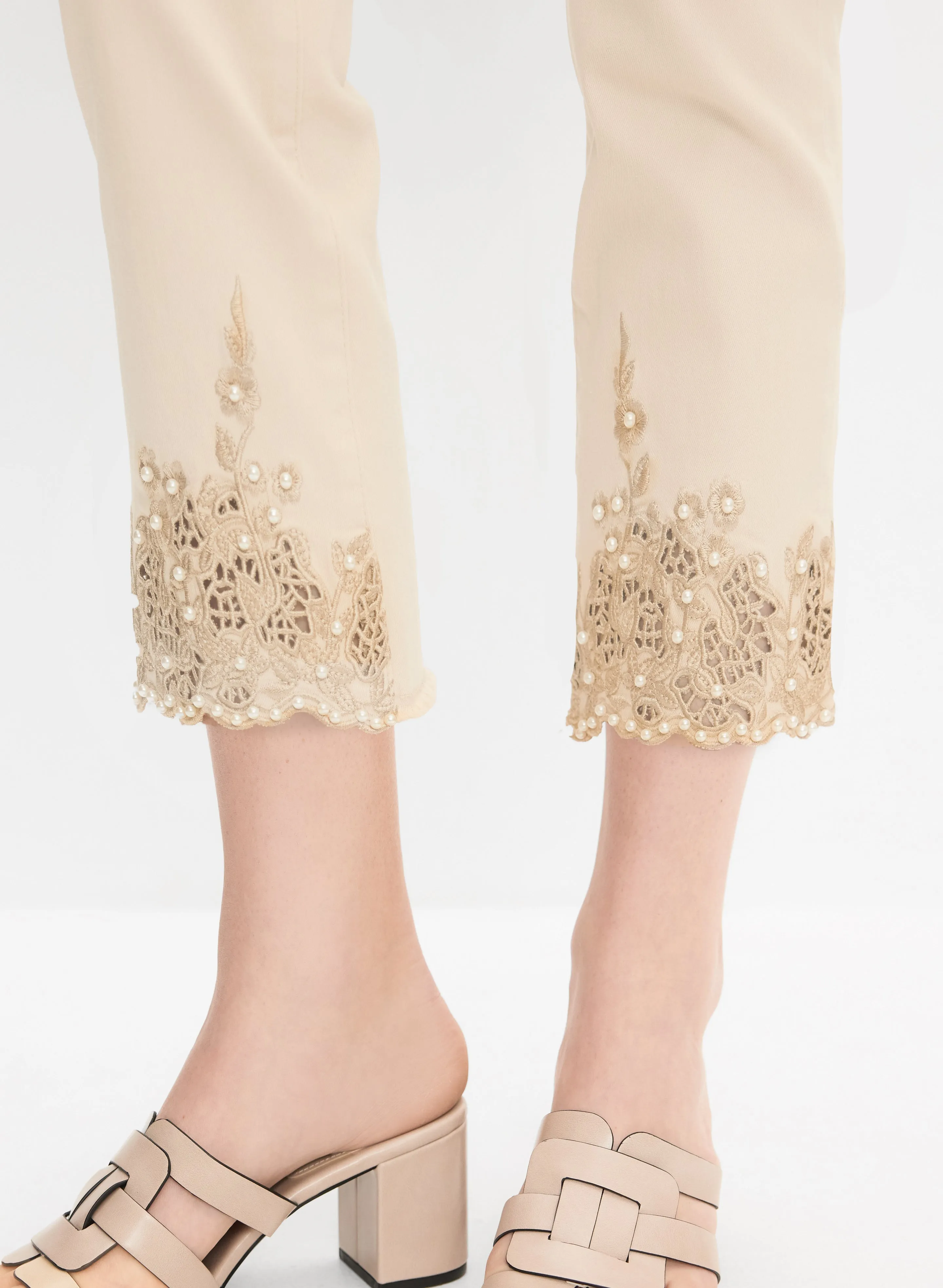 Pearl Embellished Denim Capris sold by Melanie Lyne product image thumbnail 4