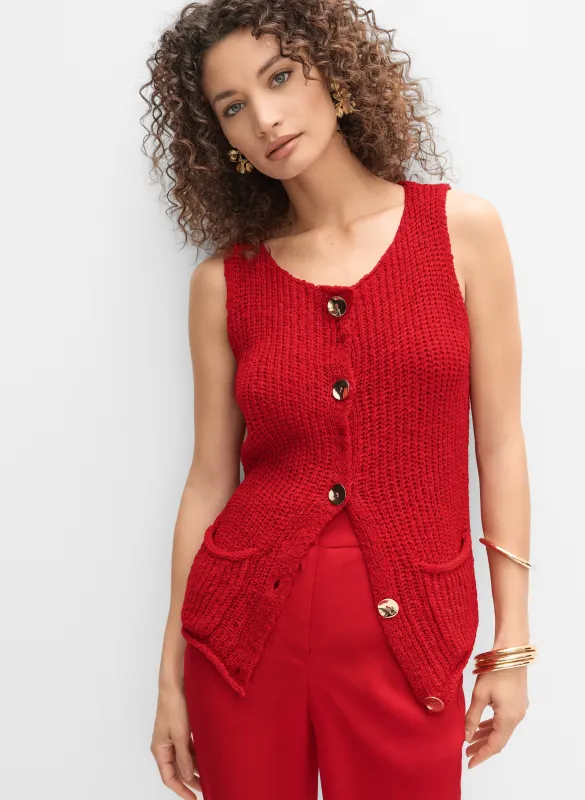 Knit Button-Down Vest sold by Melanie Lyne