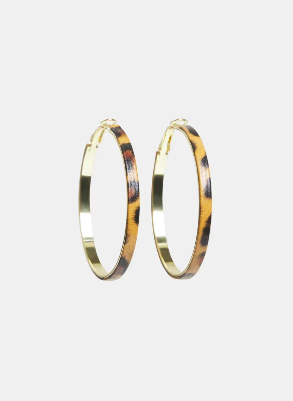 Cheetah Print Hoop Earrings sold by Melanie Lyne