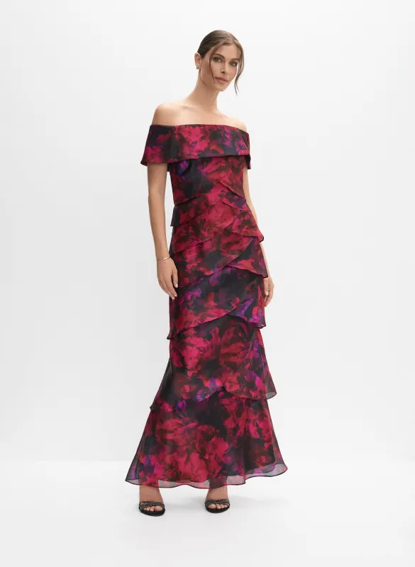 Tiered Off-Shoulder Floral Dress sold by Melanie Lyne