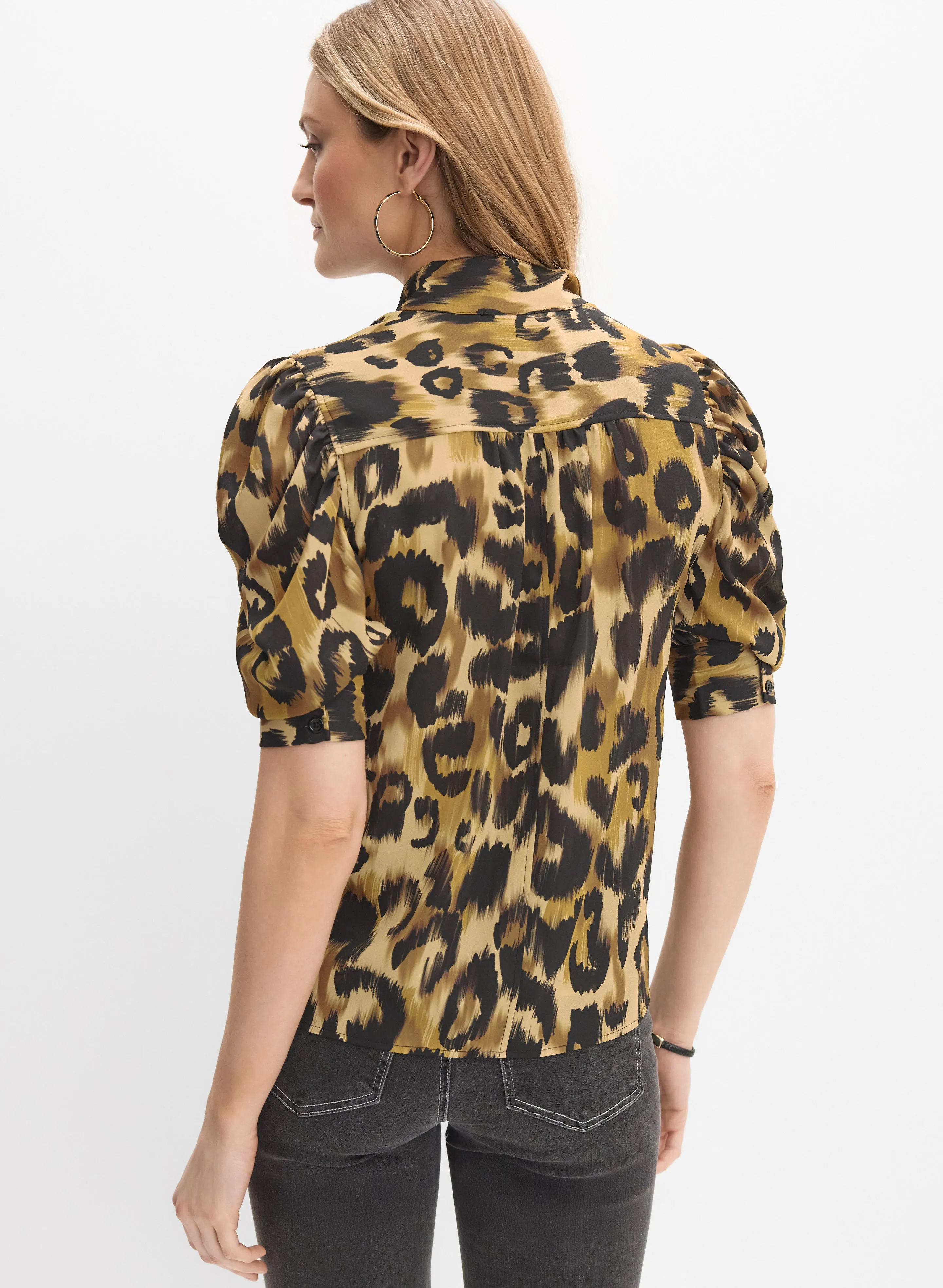 Leopard Puff Sleeve Blouse sold by Melanie Lyne product image thumbnail 2