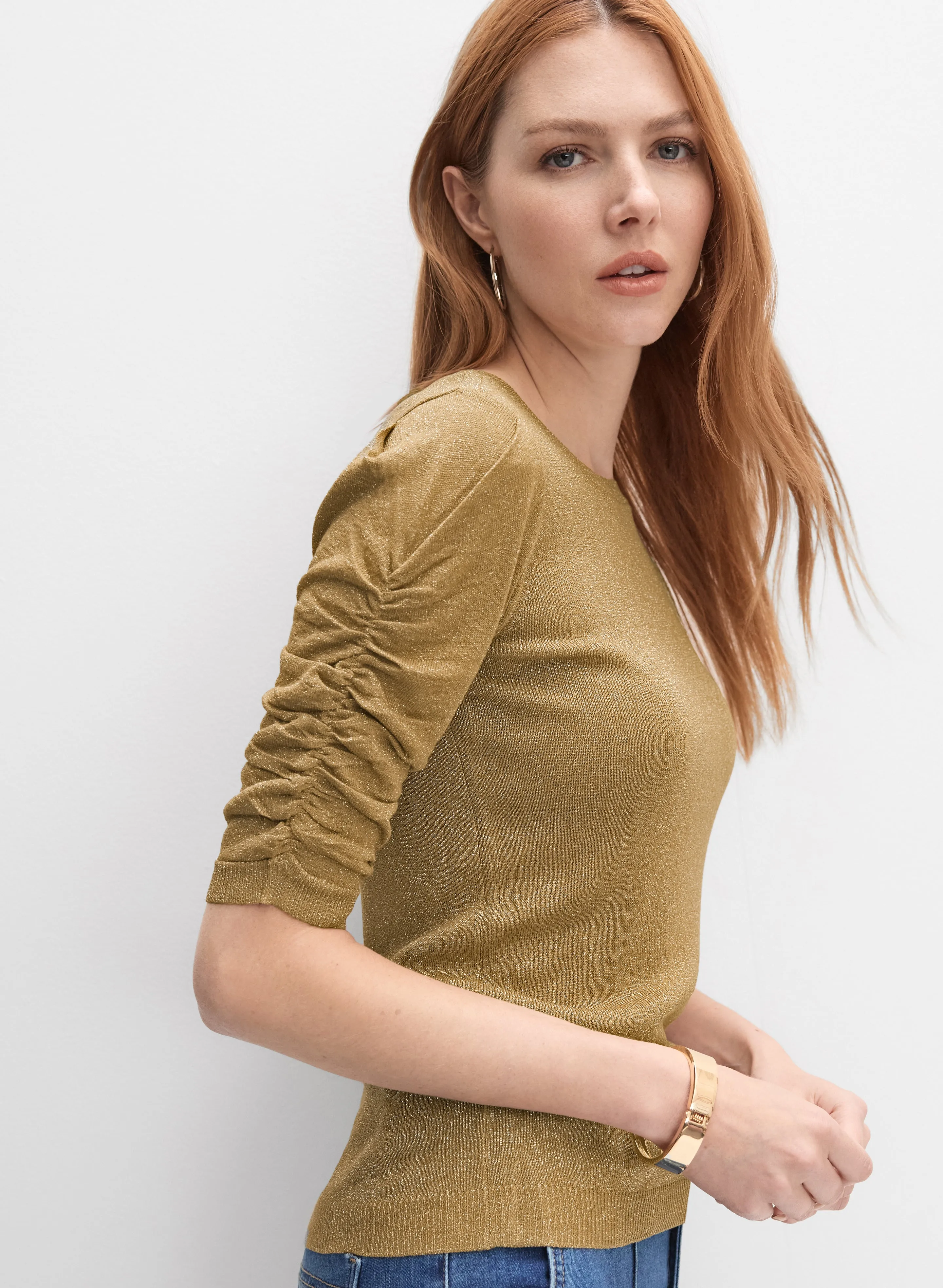 Shirred Glitter Knit Top sold by Melanie Lyne product image thumbnail 2