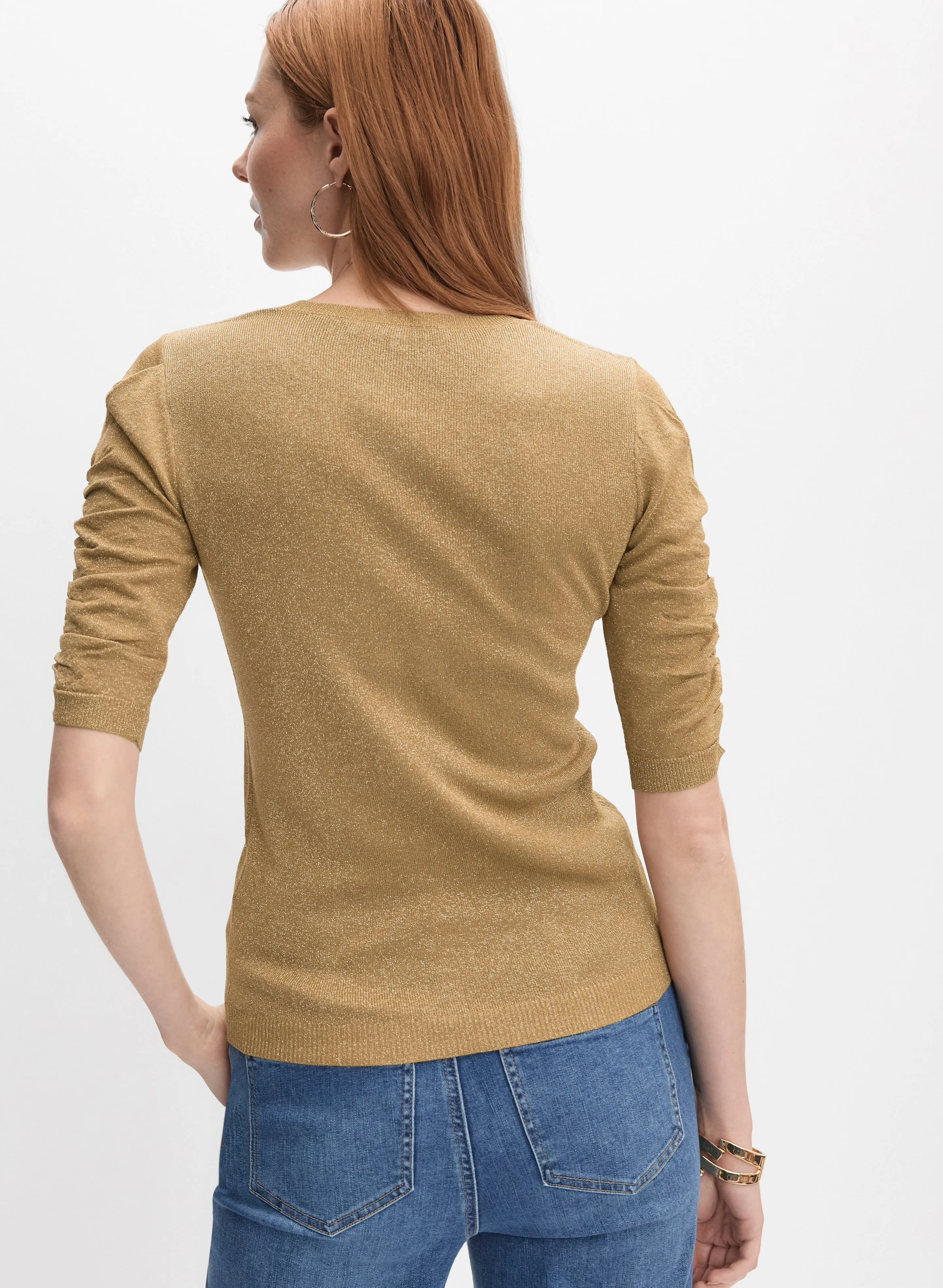 Shirred Glitter Knit Top sold by Melanie Lyne product image thumbnail 3