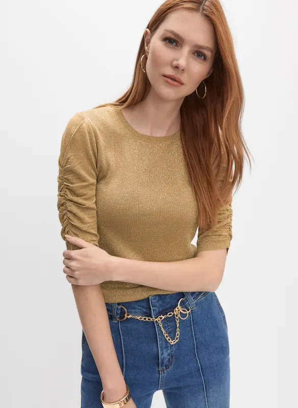 Shirred Glitter Knit Top sold by Melanie Lyne