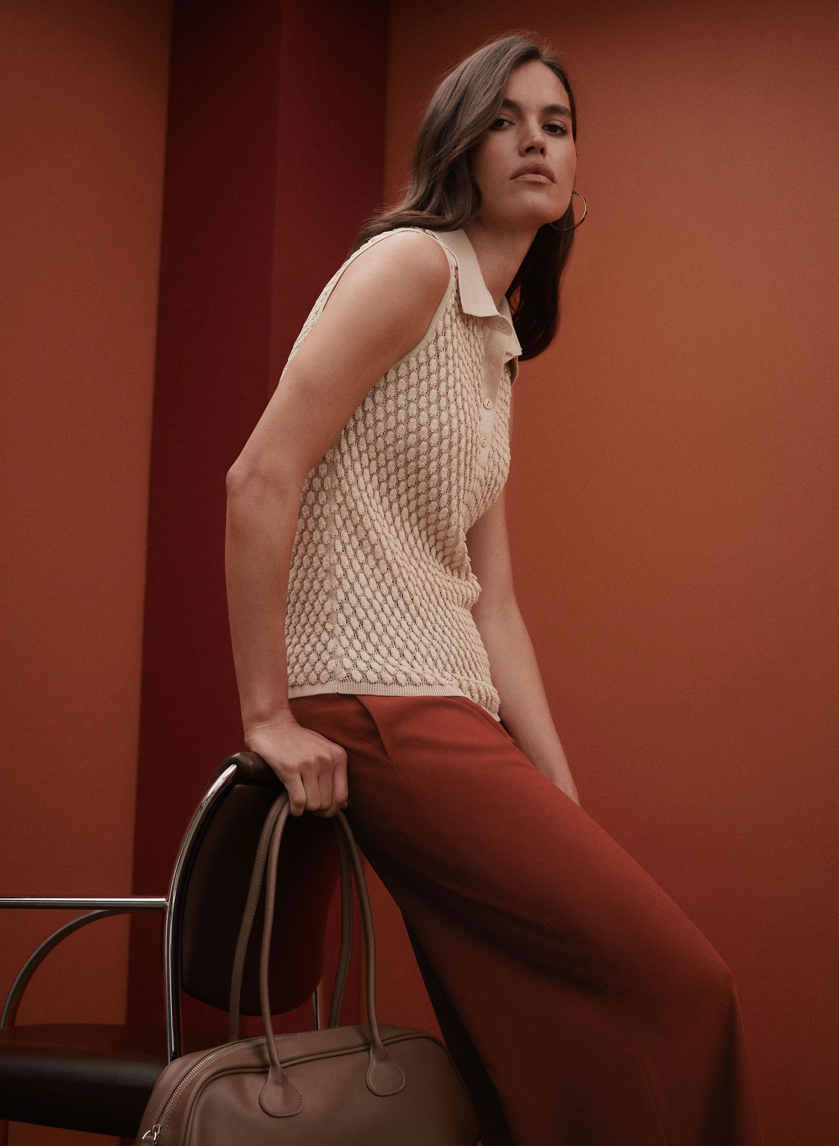 Sleeveless Knit Polo Top sold by Melanie Lyne product image thumbnail 3