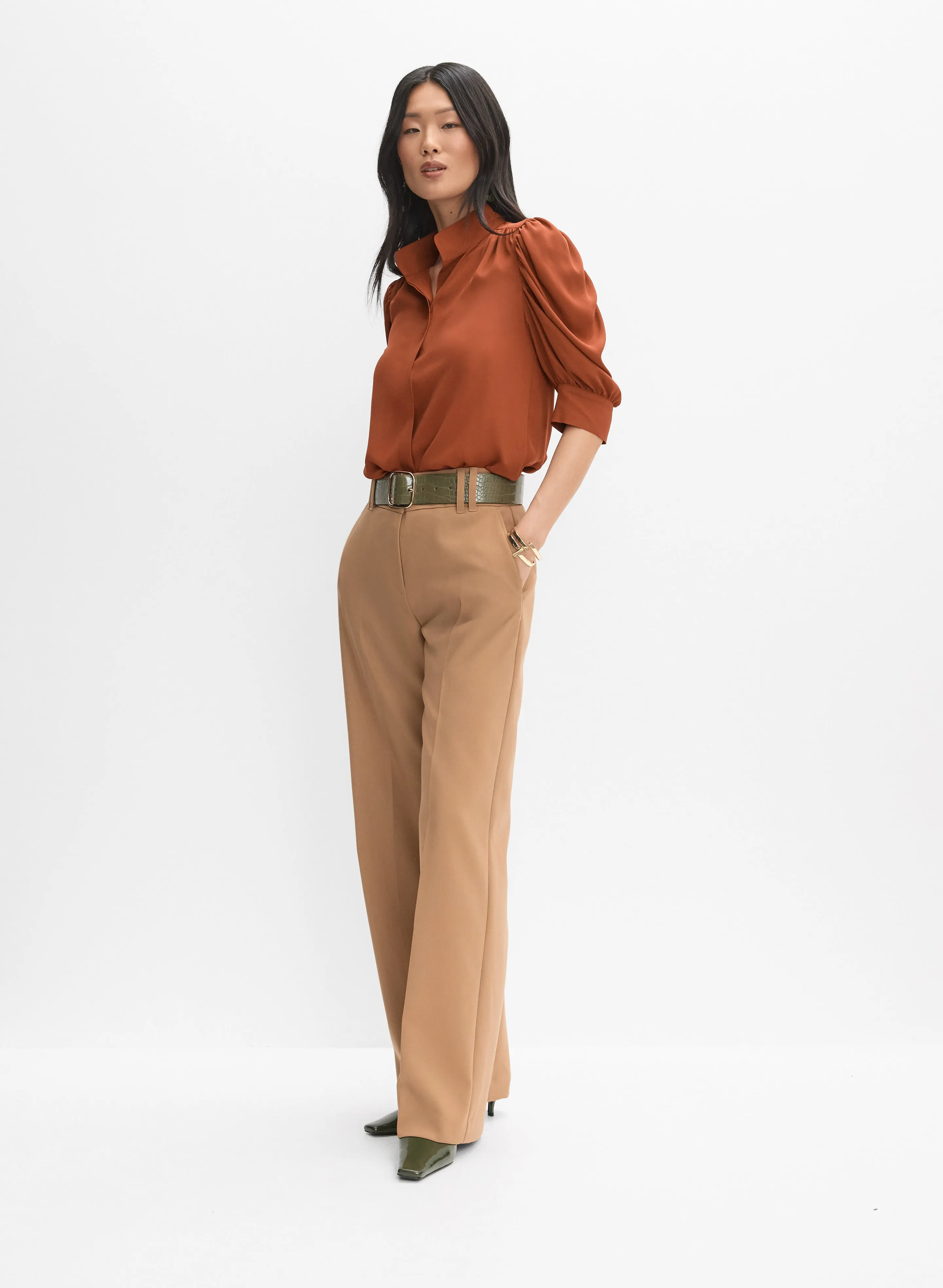 Draped Puff Sleeve Blouse sold by Melanie Lyne product image thumbnail 4