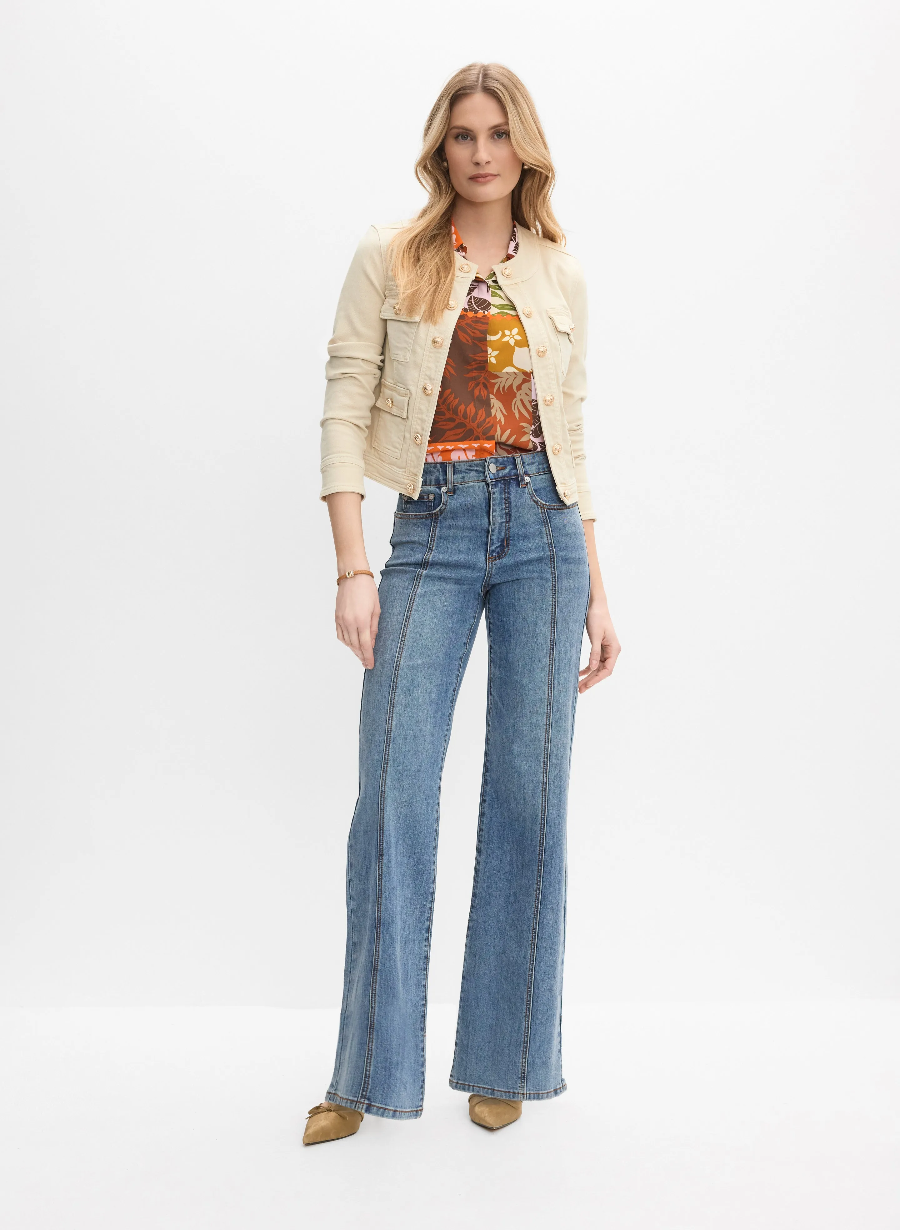 Seam Detail Wide-Leg Jeans sold by Melanie Lyne product image thumbnail 3