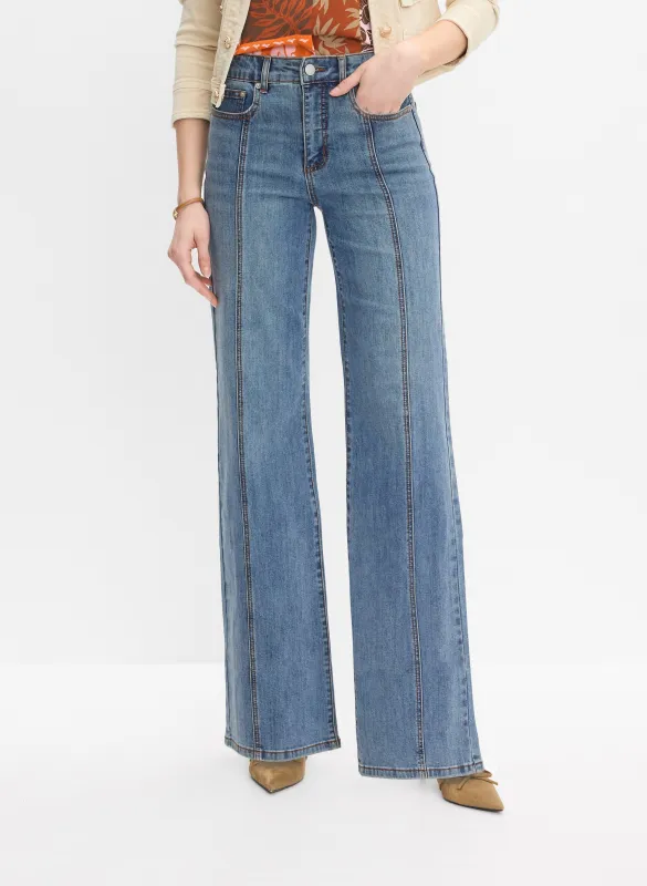 Seam Detail Wide-Leg Jeans sold by Melanie Lyne