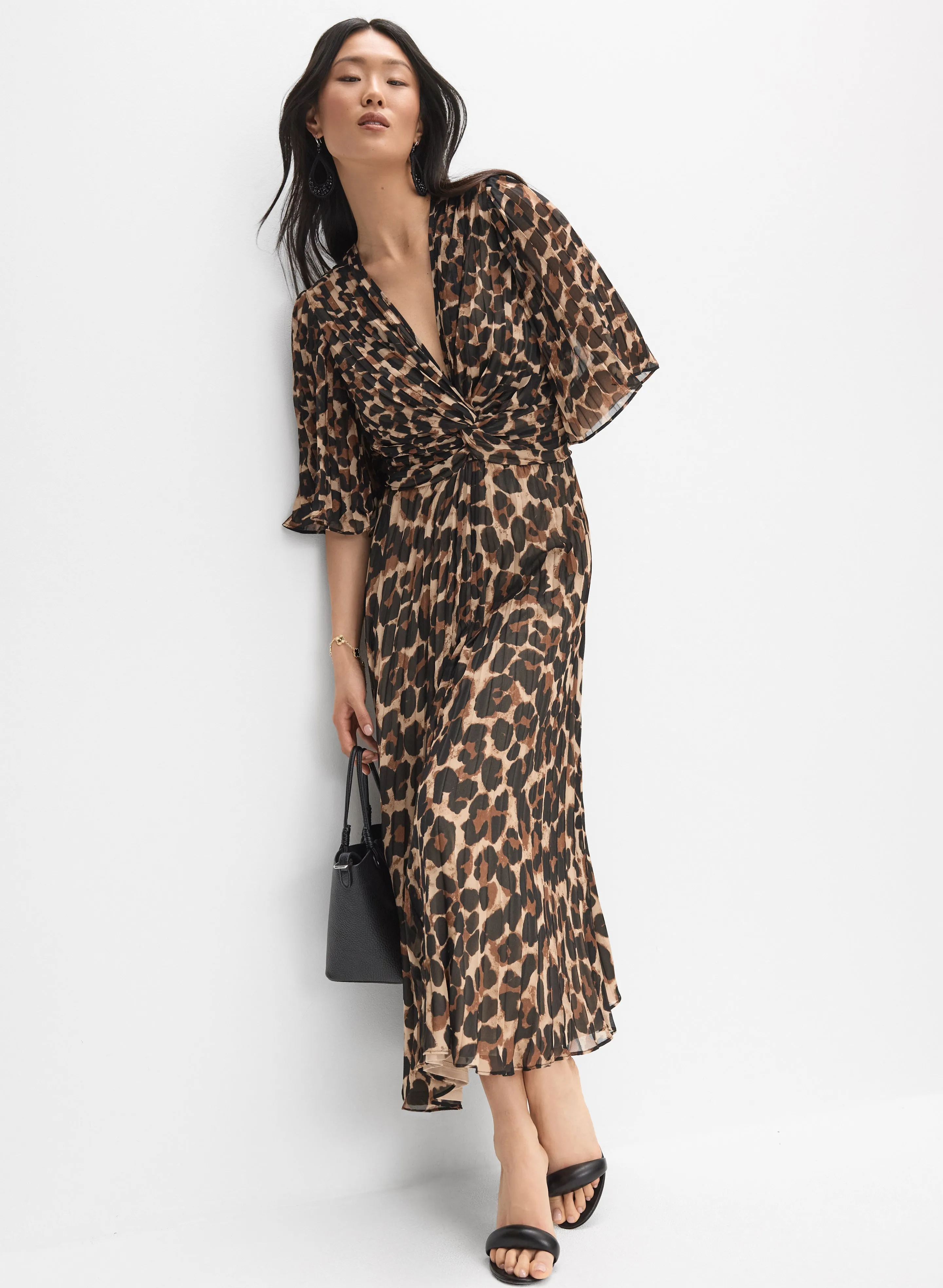 Joseph Ribkoff - Leopard Print Plissé Dress sold by Melanie Lyne product image thumbnail 5