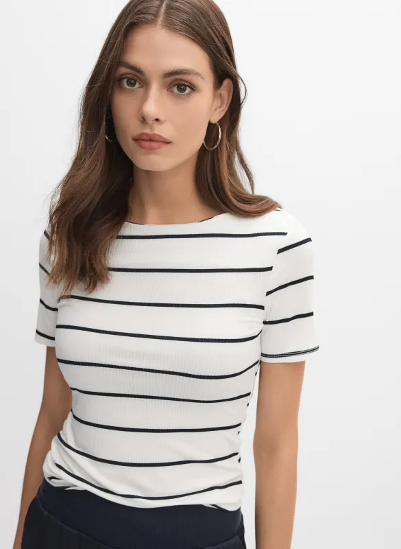 Stripe Rib Knit Top sold by Melanie Lyne