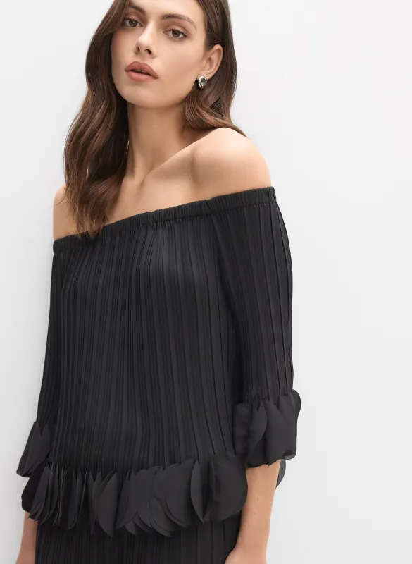 Joseph Ribkoff - Pleated Off-The-Shoulder Blouse sold by Melanie Lyne