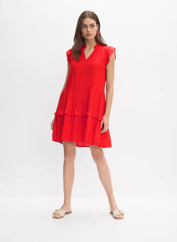 Tiered Linen-Blend Dress sold by Melanie Lyne