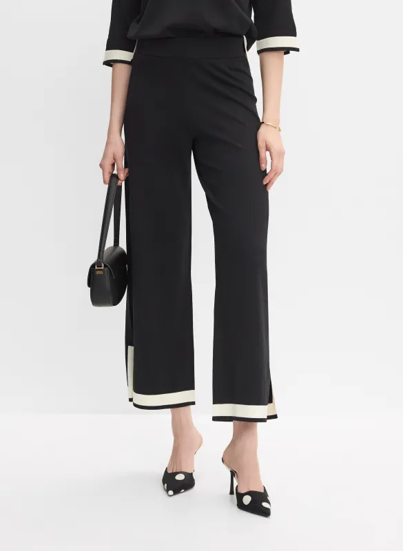 Joseph Ribkoff - Contrast Trim Wide-Leg Pants sold by Melanie Lyne