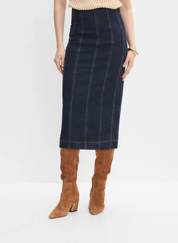 Joseph Ribkoff - Denim Midi Skirt sold by Melanie Lyne