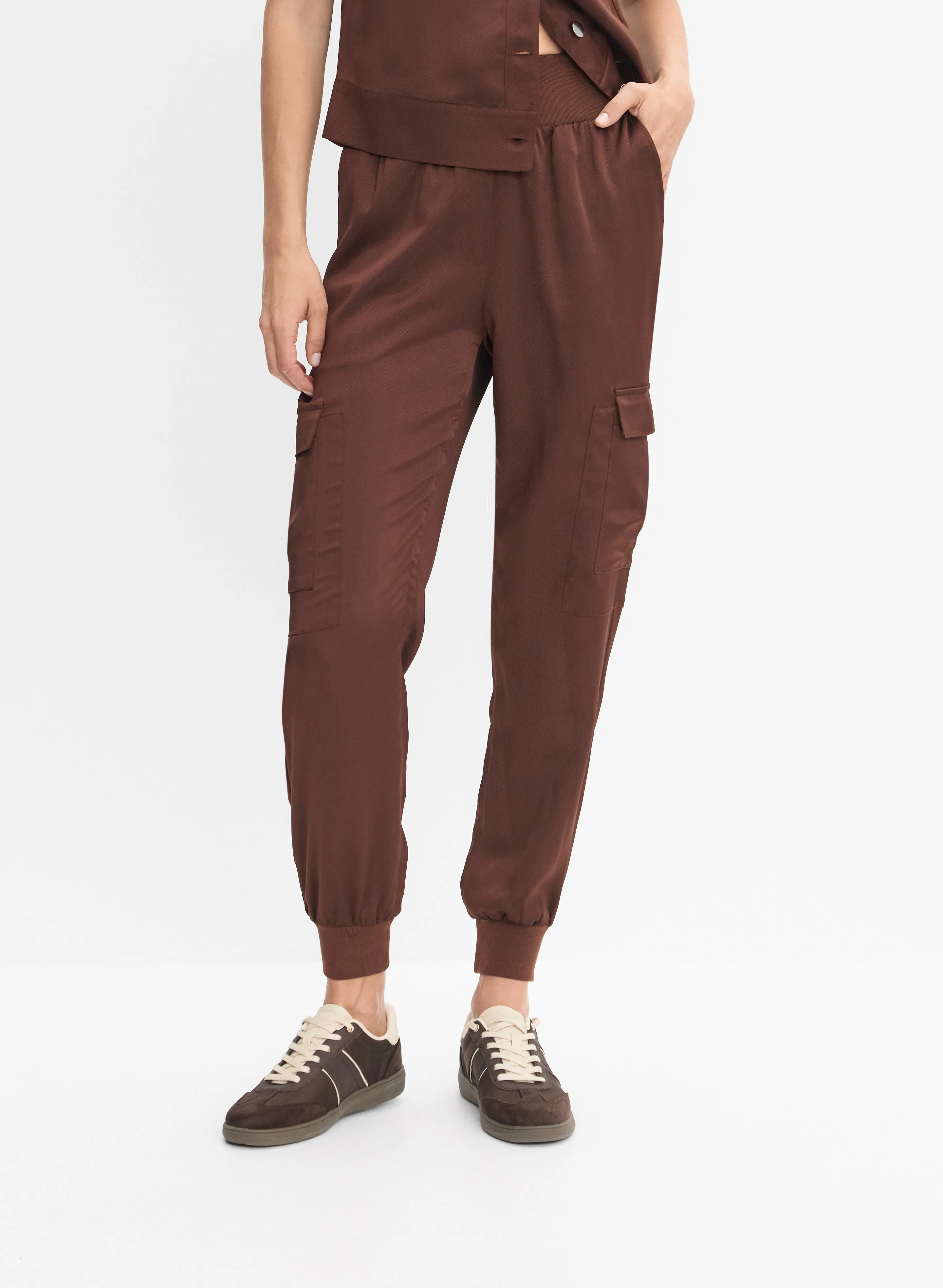 Pull-On Satin Cargo Pants sold by Melanie Lyne