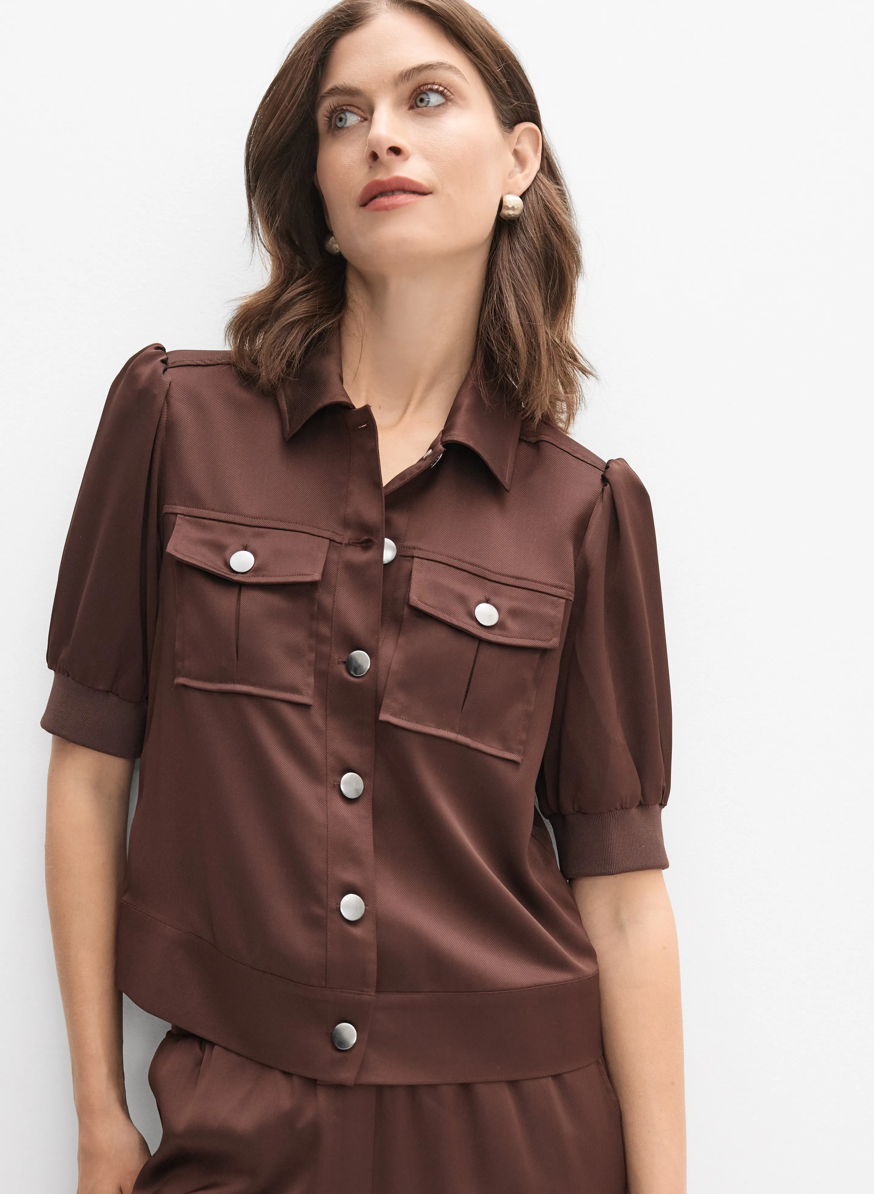 Satin Puff Sleeve Jacket sold by Melanie Lyne product image thumbnail 5