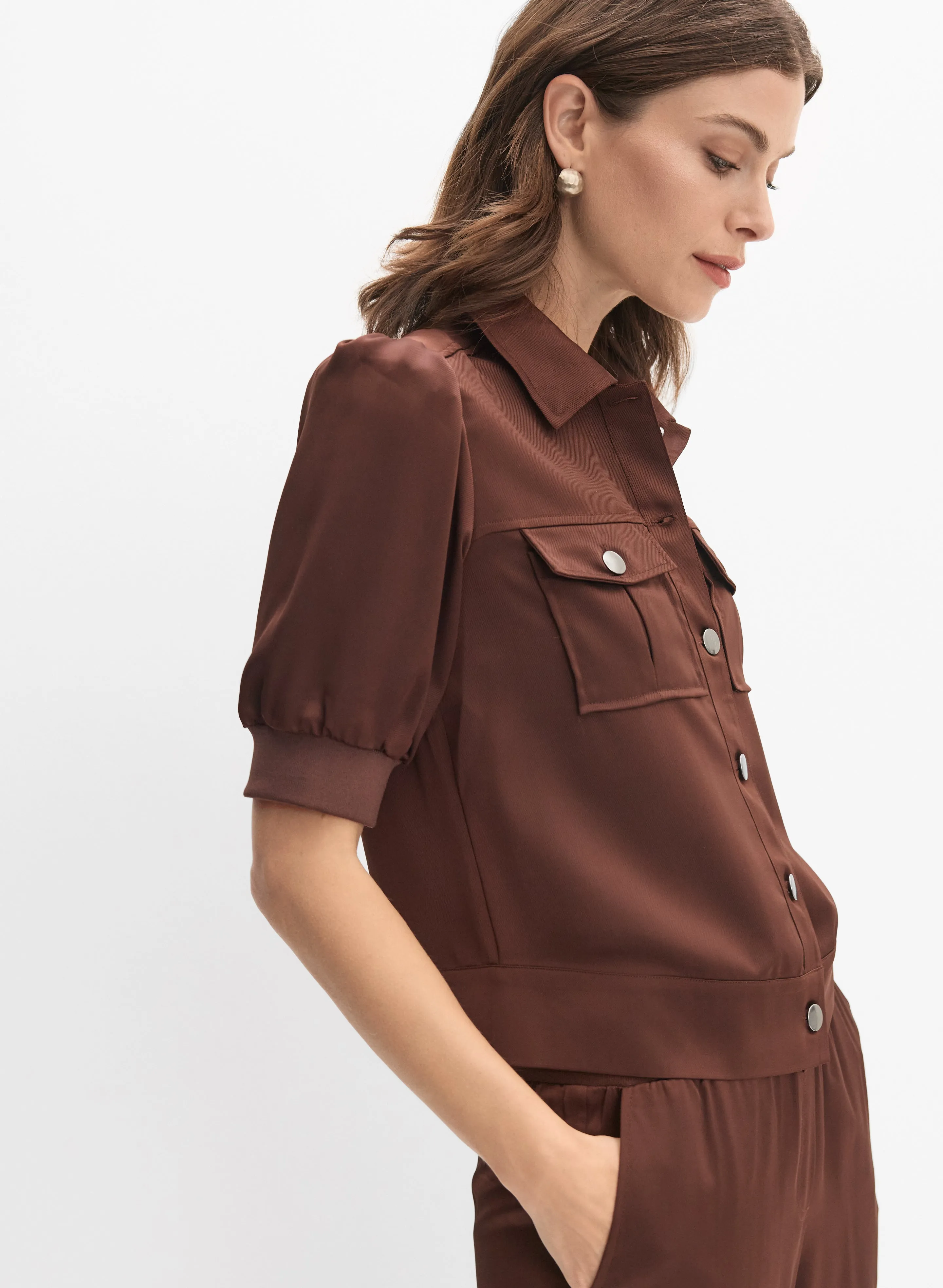 Satin Puff Sleeve Jacket sold by Melanie Lyne