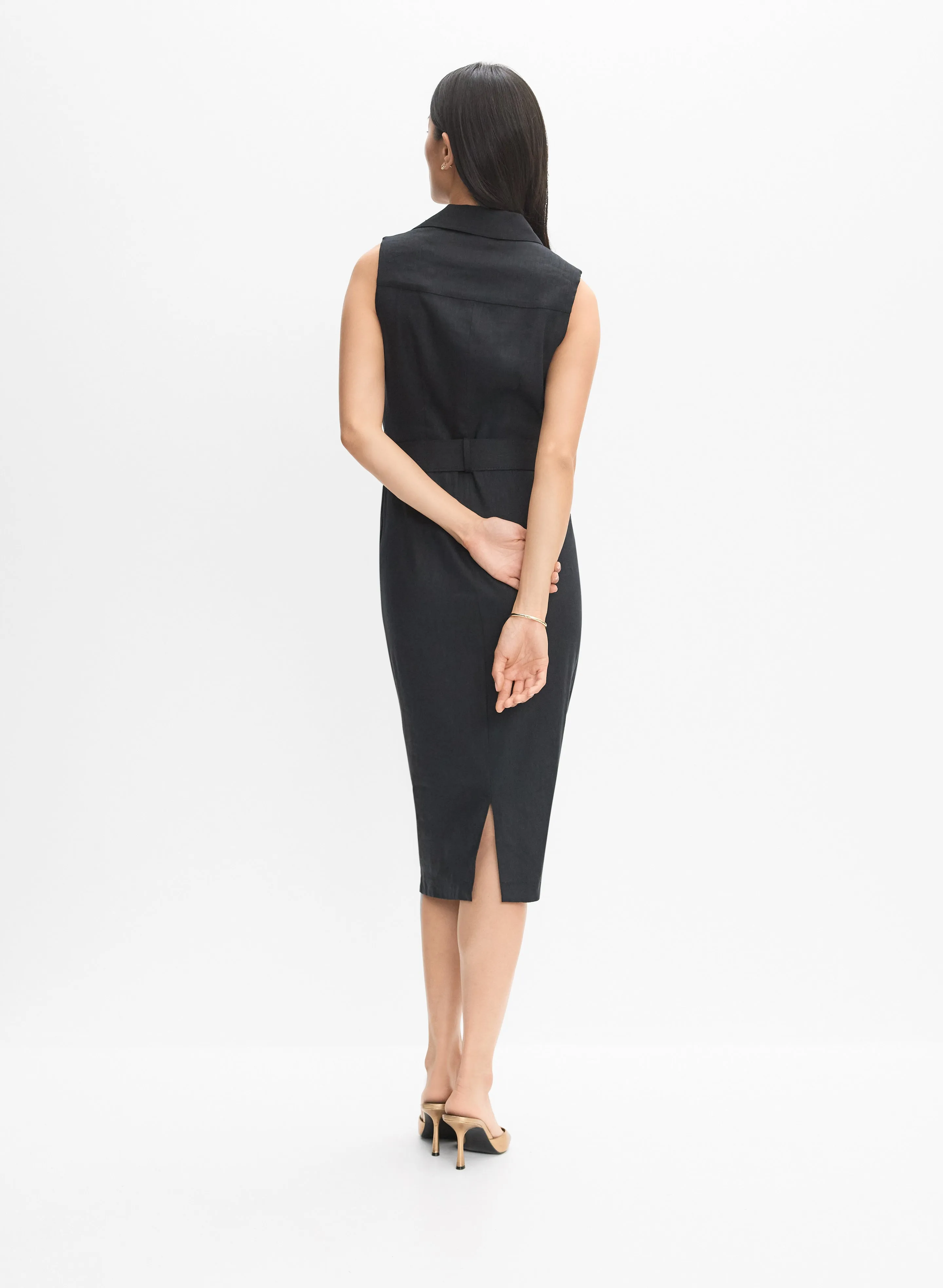 Belted Stretch-Linen Dress sold by Melanie Lyne product image thumbnail 5