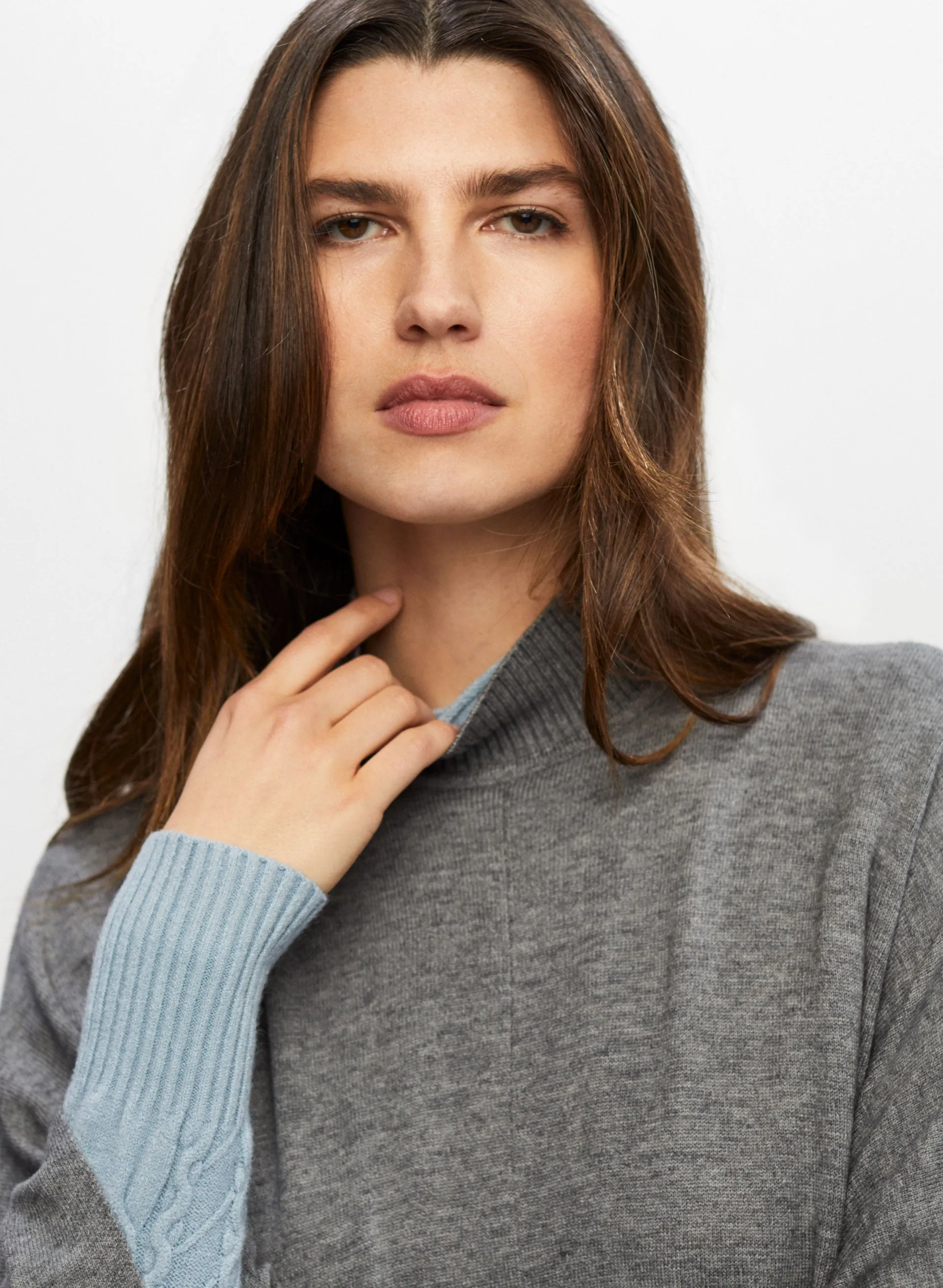 Asymmetrical Mock Neck Poncho sold by Melanie Lyne product image thumbnail 3