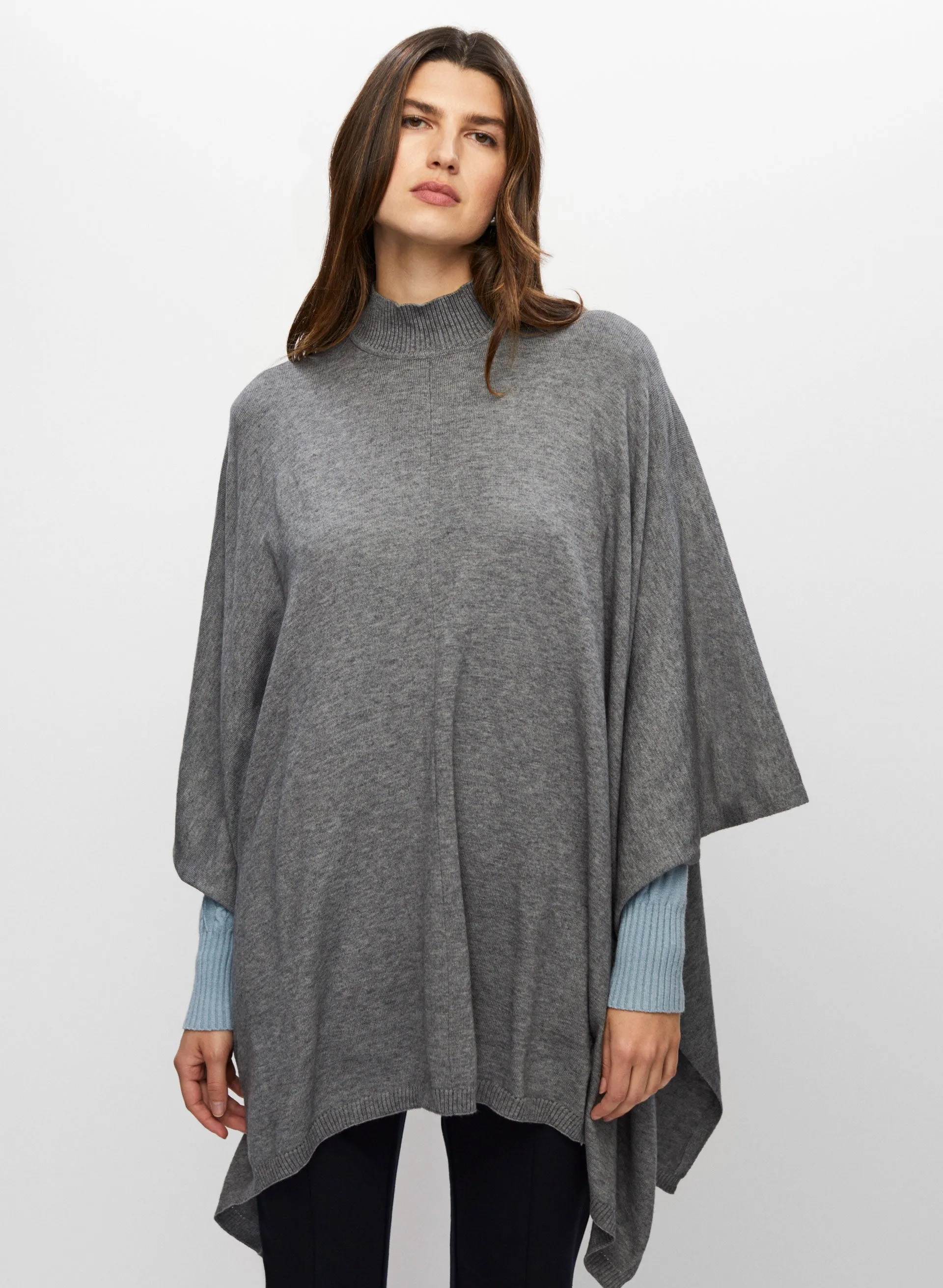 Asymmetrical Mock Neck Poncho sold by Melanie Lyne product image thumbnail 4