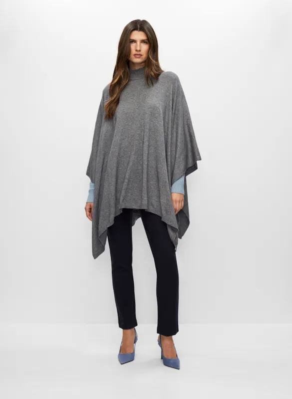 Asymmetrical Mock Neck Poncho sold by Melanie Lyne