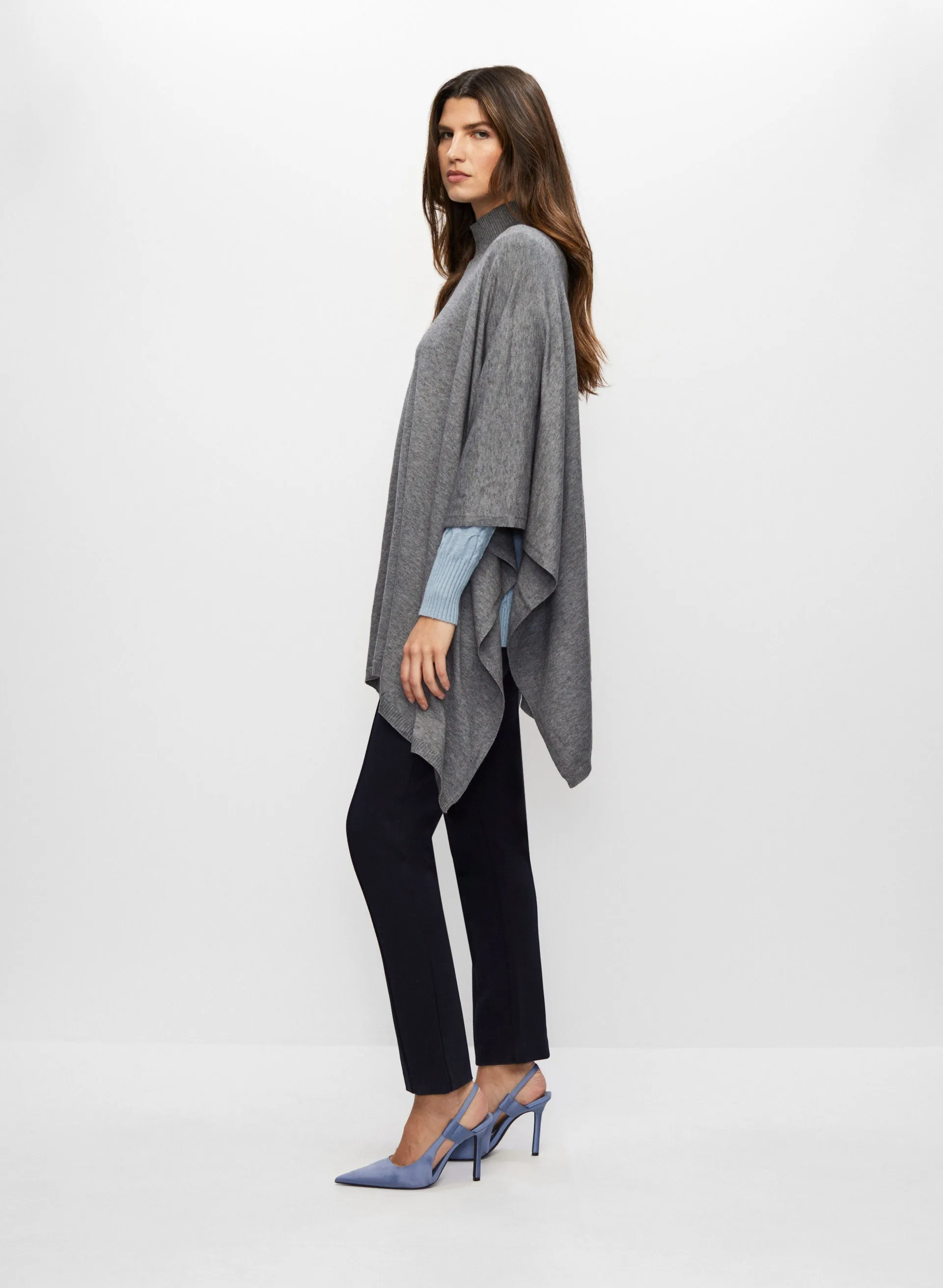 Asymmetrical Mock Neck Poncho sold by Melanie Lyne product image thumbnail 2