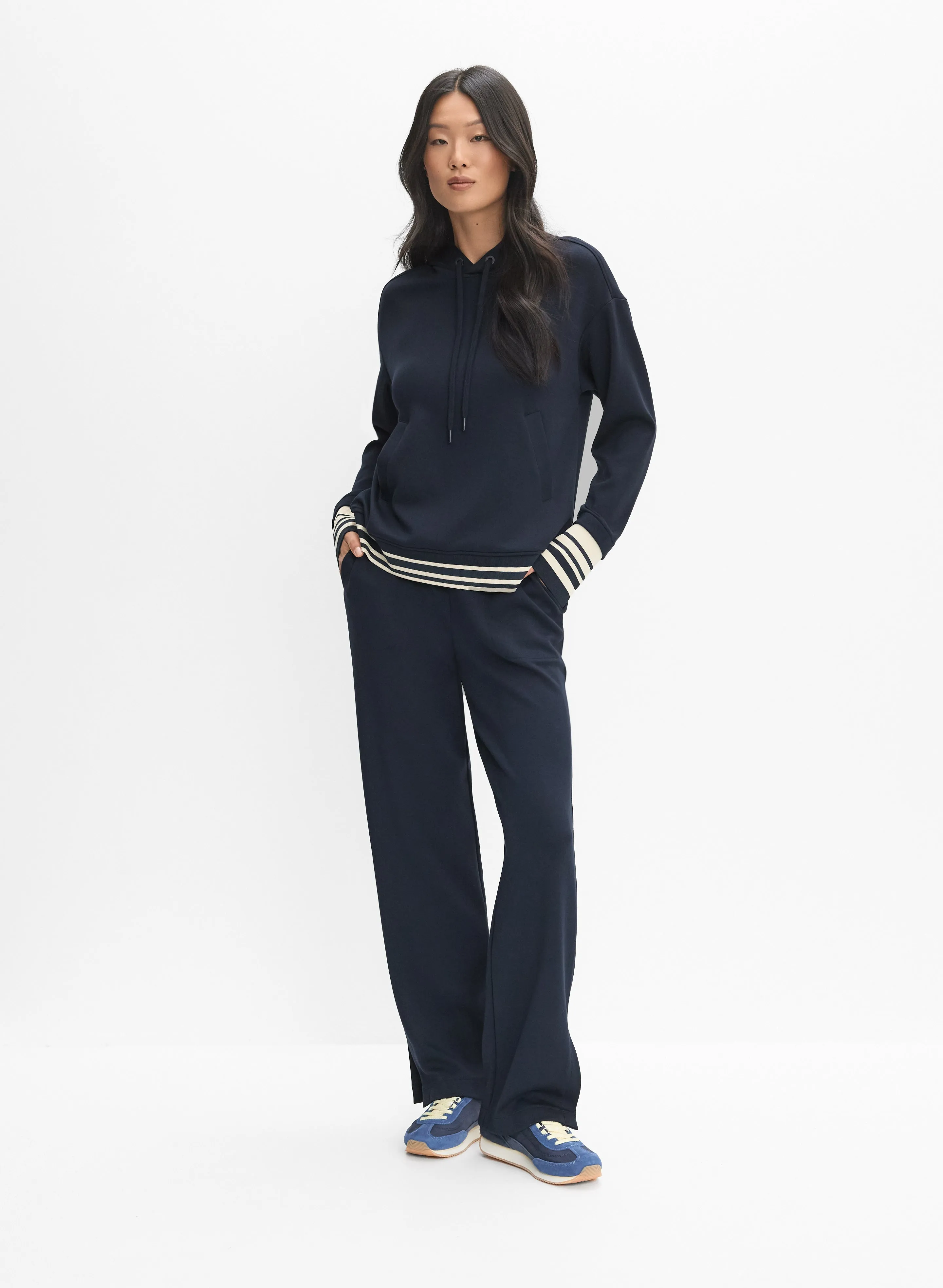 Striped Trim Hooded Sweatshirt sold by Melanie Lyne product image thumbnail 4