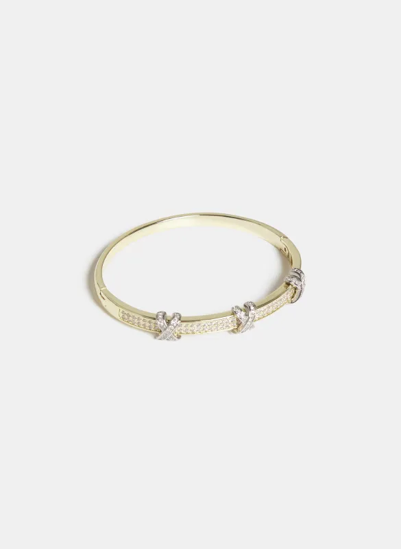Two-Tone Brass Bangle Bracelet sold by Melanie Lyne