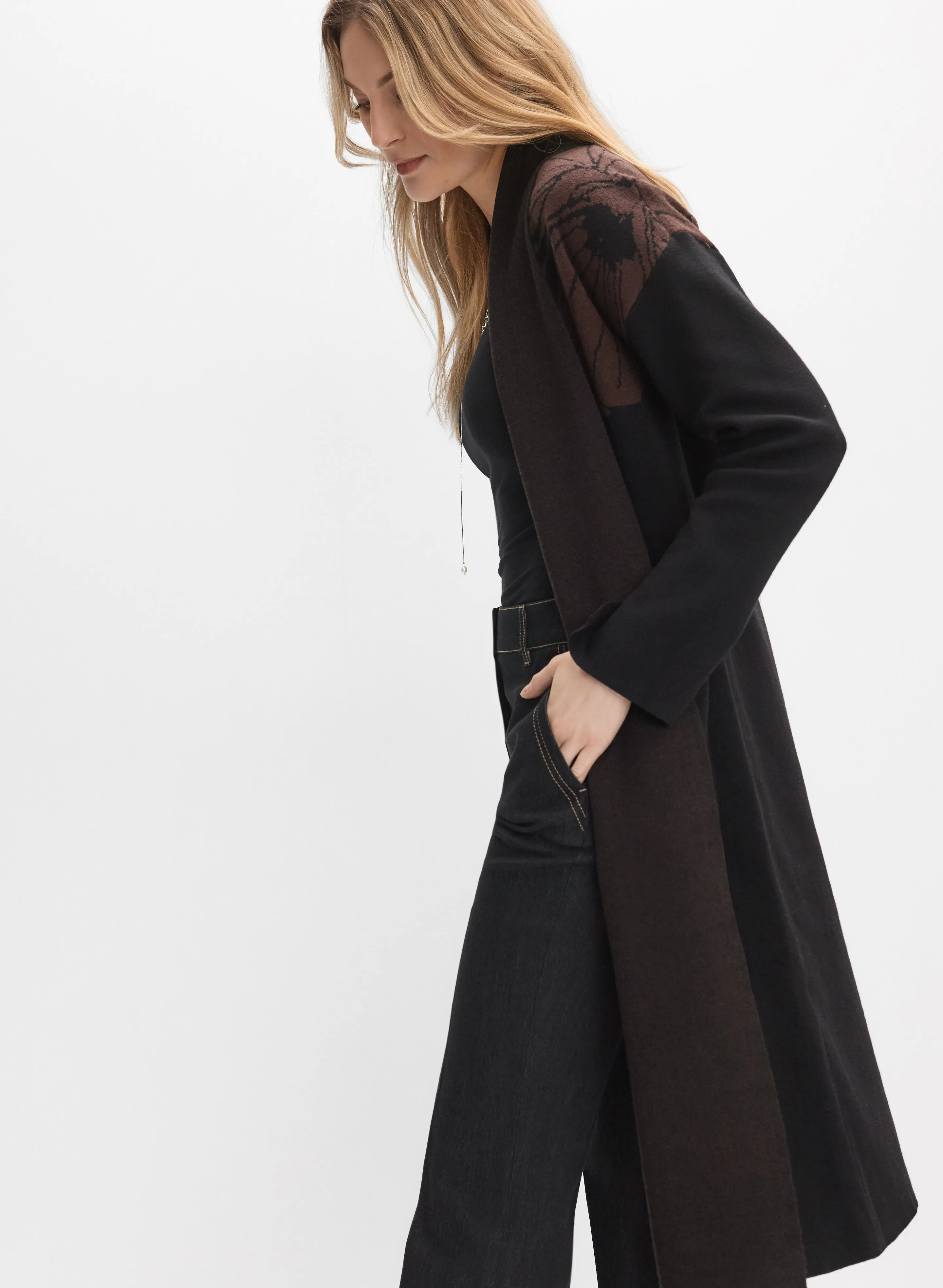 Long Floral Detail Cardigan sold by Melanie Lyne