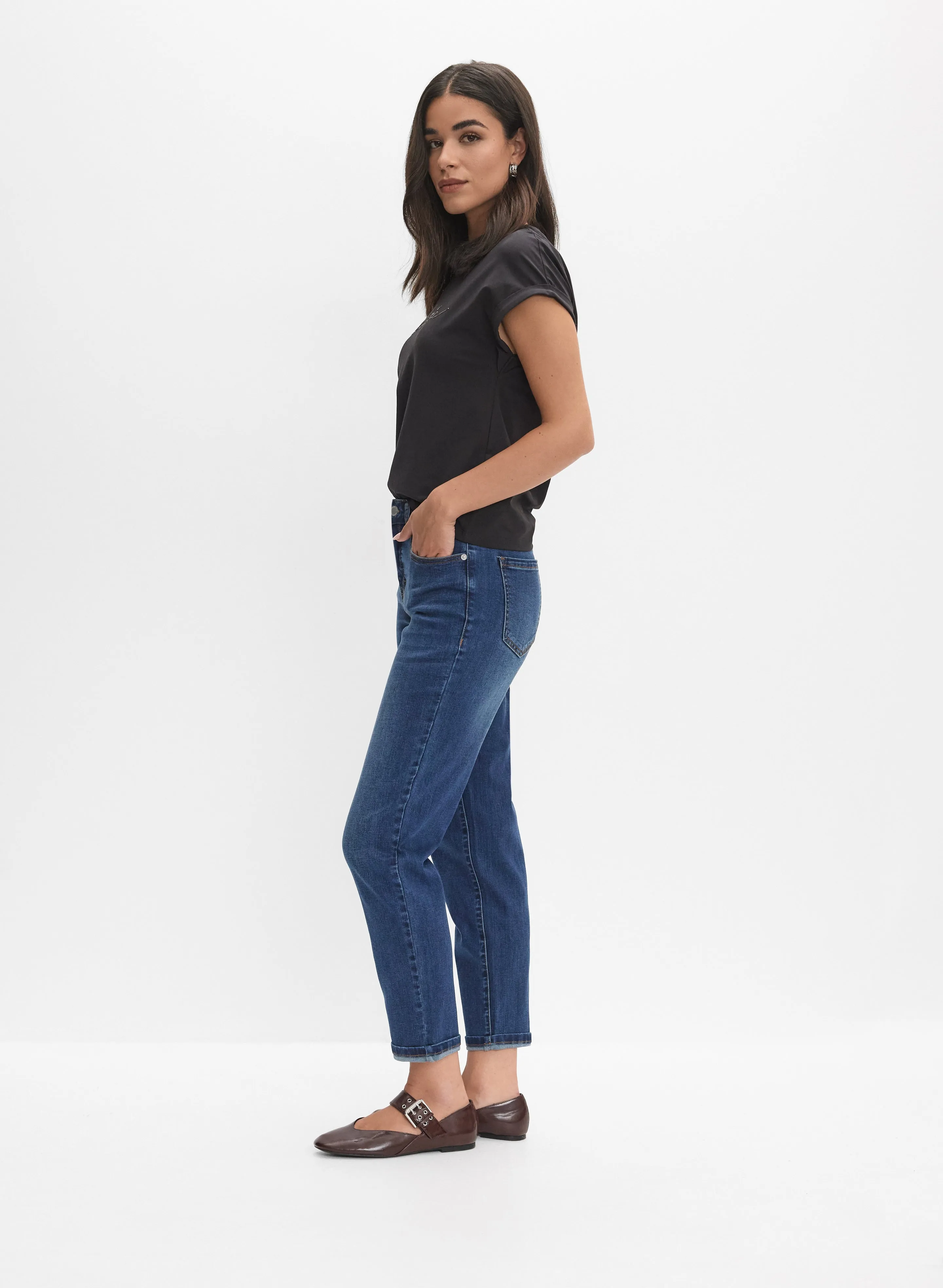 Stone Wash Straight-Leg Jeans sold by Melanie Lyne product image thumbnail 3