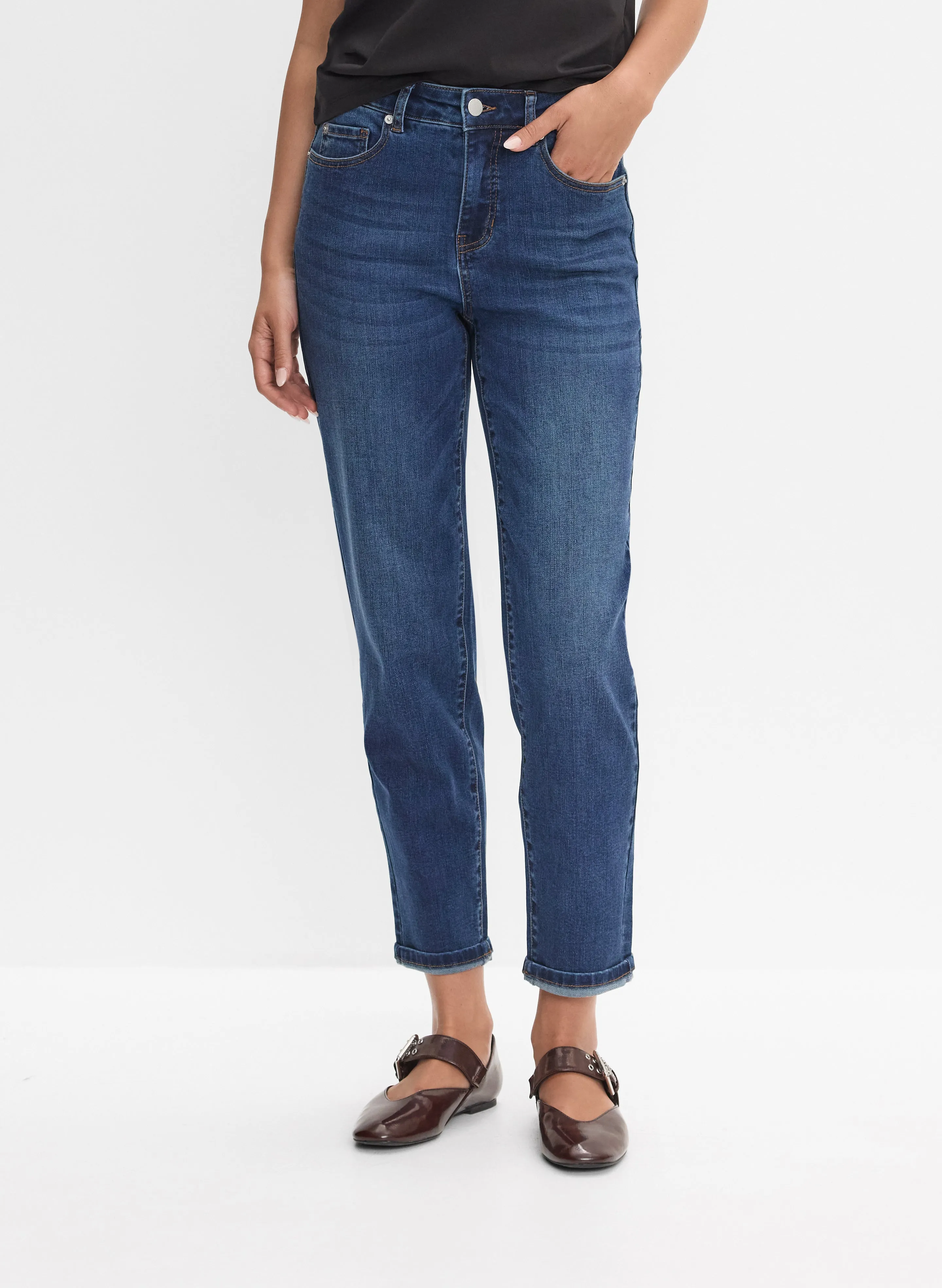 Stone Wash Straight-Leg Jeans sold by Melanie Lyne