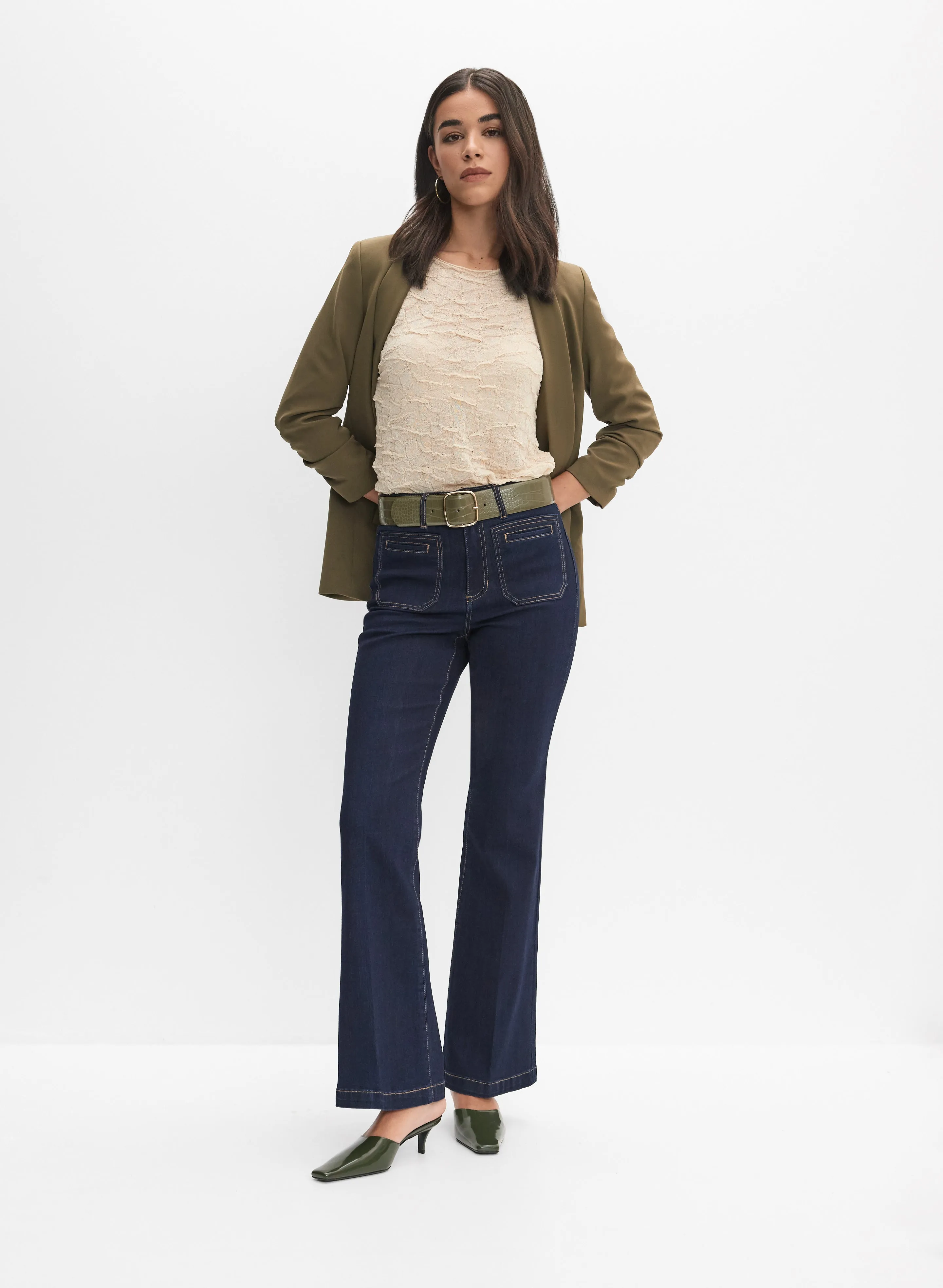 Patch Pocket Flare-Leg Jeans sold by Melanie Lyne product image thumbnail 3