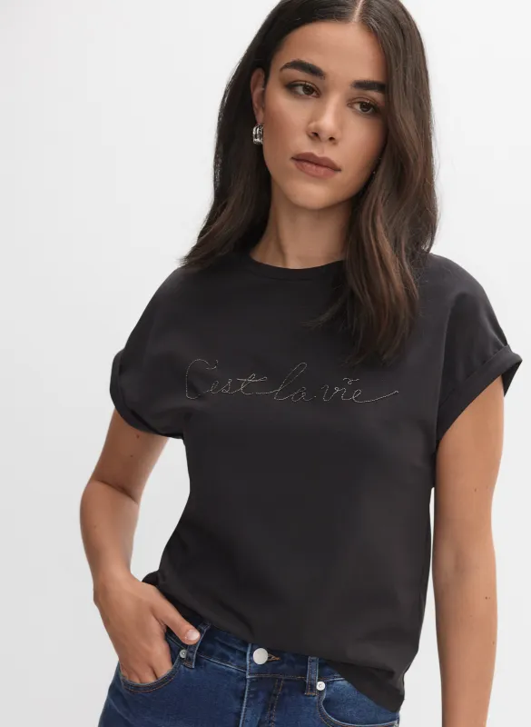 Beaded Script T-Shirt sold by Melanie Lyne