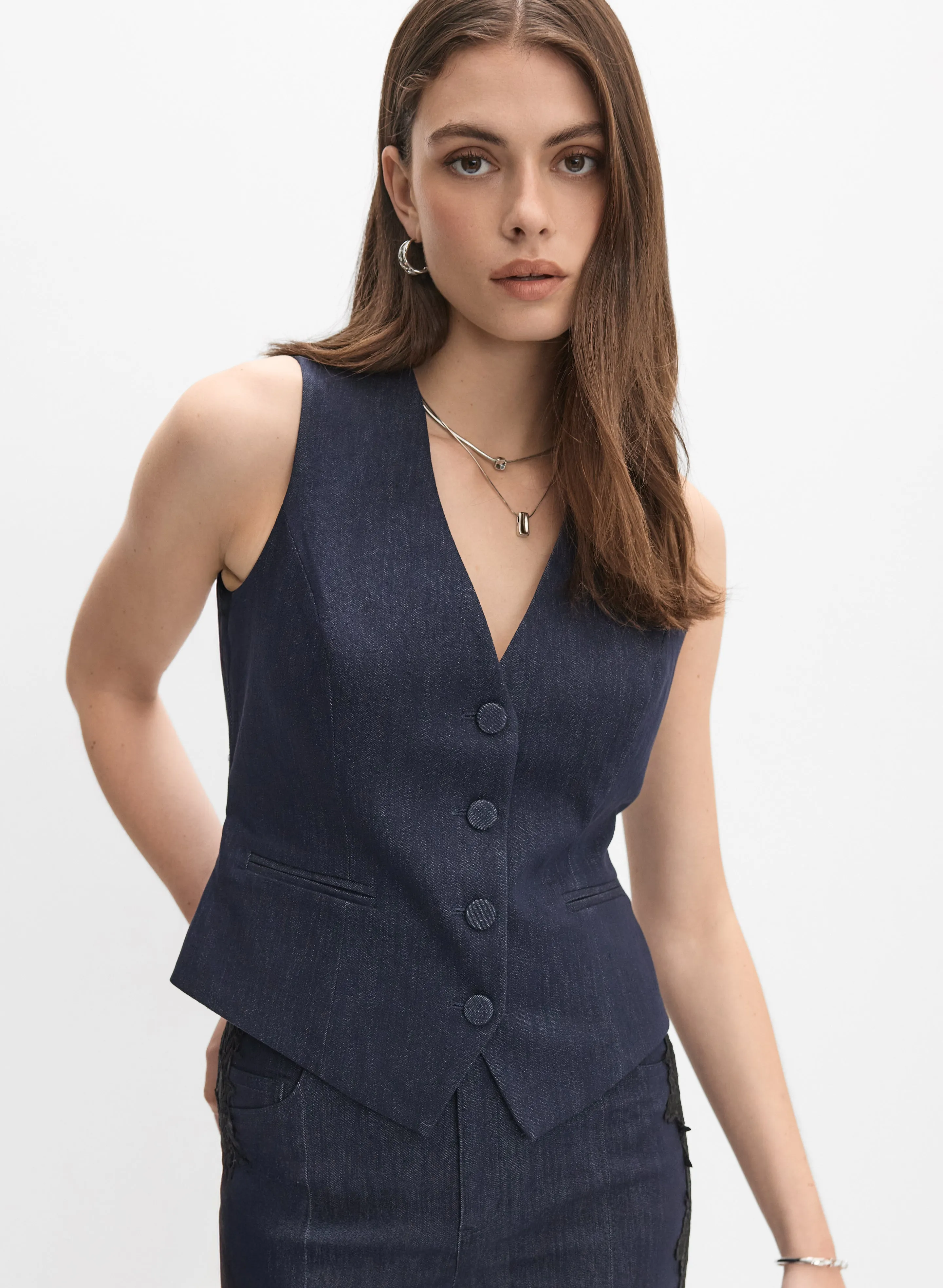 Cropped Denim Vest sold by Melanie Lyne