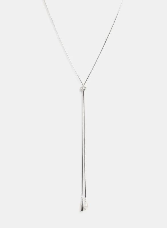 Pearl Drop Bolo Necklace sold by Melanie Lyne