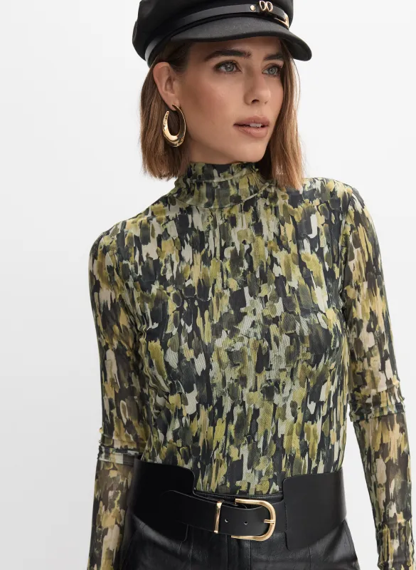 Brushed Print Mesh Top sold by Melanie Lyne