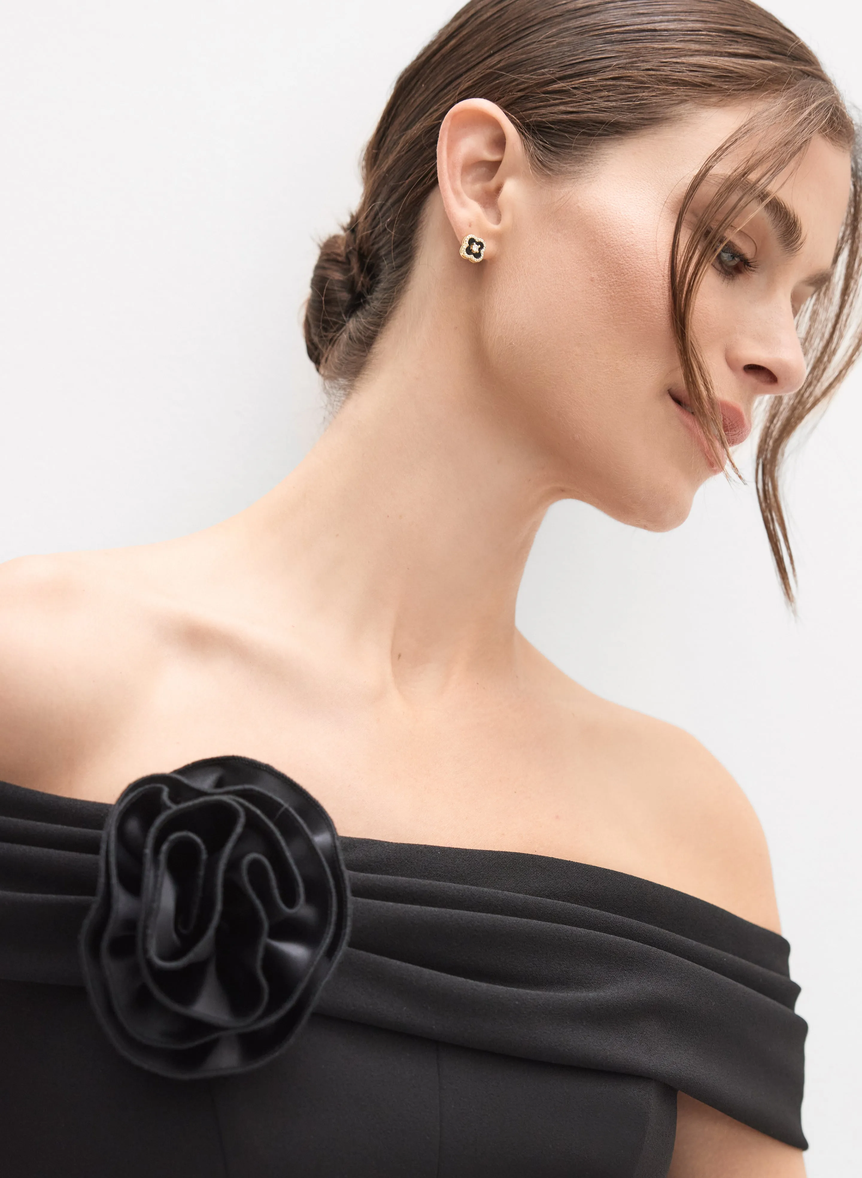 Off-Shoulder 3D Rosette Dress sold by Melanie Lyne product image thumbnail 3