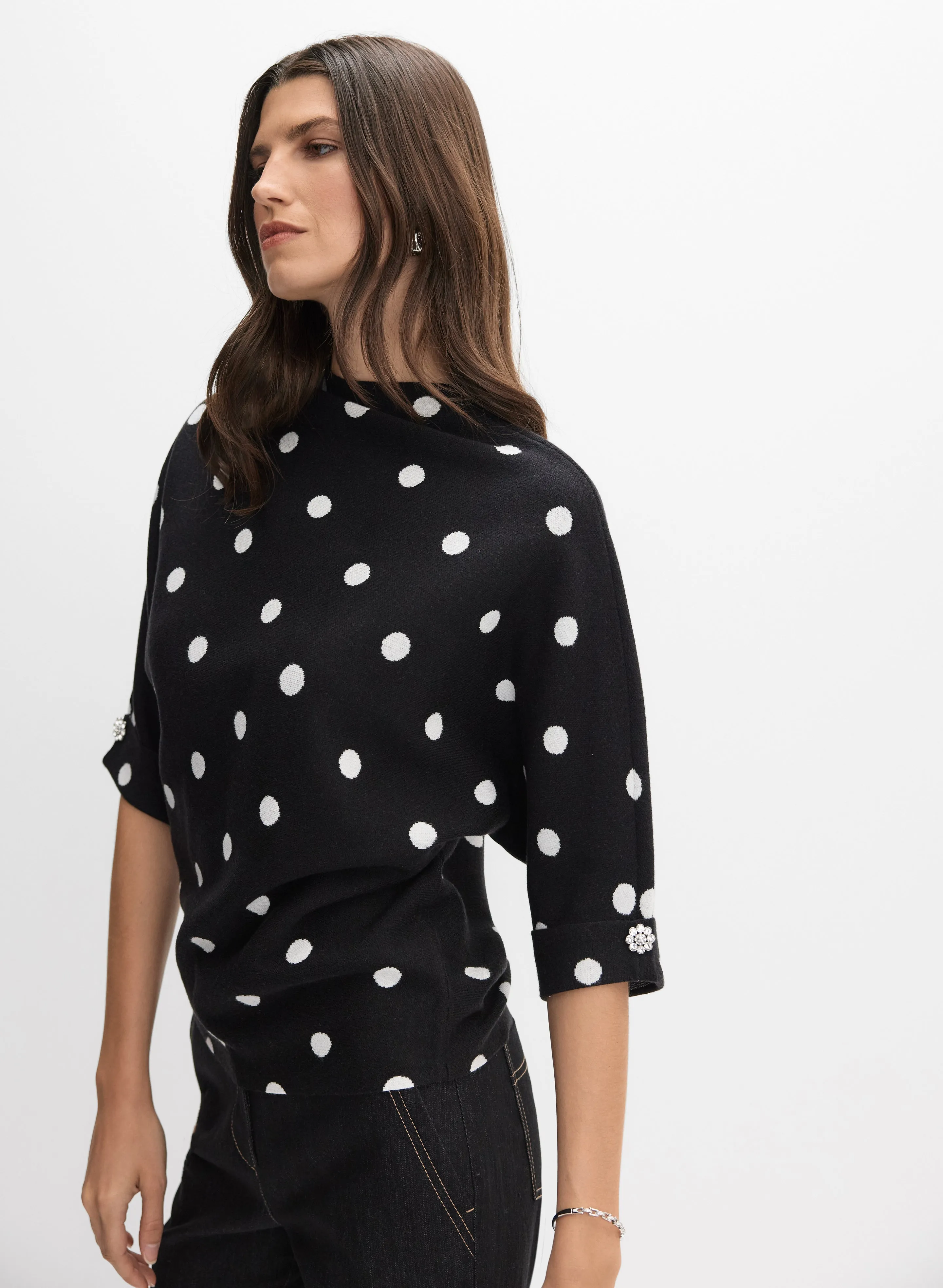 Joseph Ribkoff - Jacquard Dot Sweater sold by Melanie Lyne product image thumbnail 4