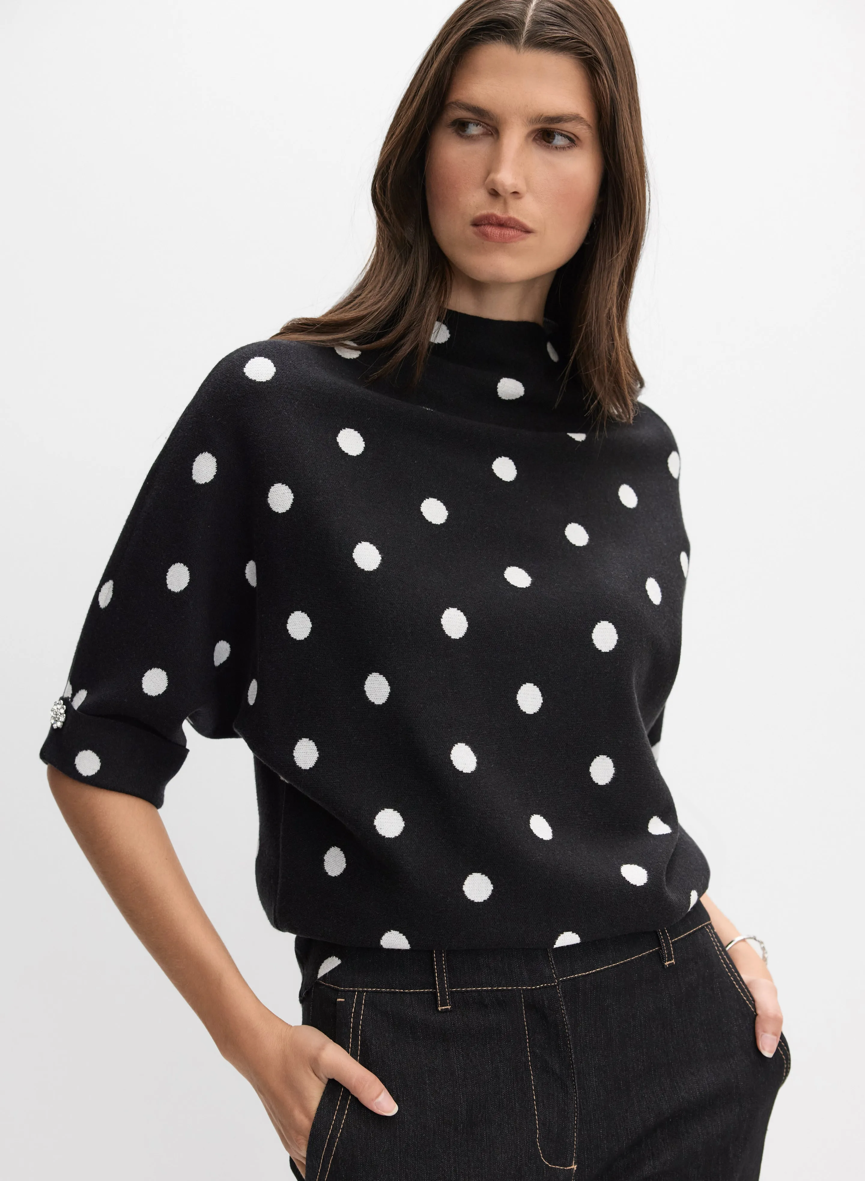 Joseph Ribkoff - Jacquard Dot Sweater sold by Melanie Lyne