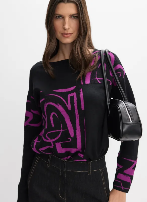 Joseph Ribkoff - Abstract Print Sweater sold by Melanie Lyne