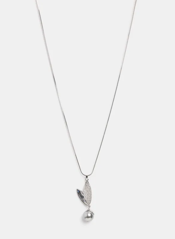 Leafy Pearl Drop Necklace sold by Melanie Lyne